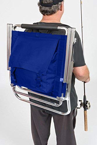 Ultra Light Portable Folding Fishing Chair - Aluminum Backpack Chair with Padded Straps, Lumbar Support, Cup & Rod Holder - Perfect for Camping, Beach, Hiking & Outdoor Adventures