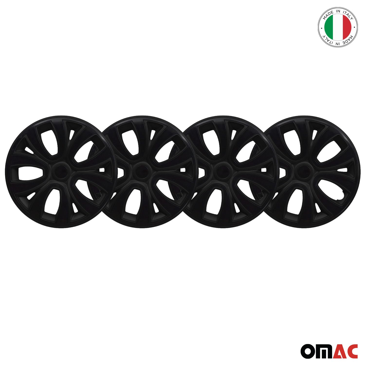 OMAC - 15 Inch Glossy Black Hub Caps Set of 4 for Hyundai Elantra | Premium Snap-On Wheel Covers | Durable Replacement Rim Accessories | Perfect for Car Upgrades & Protection