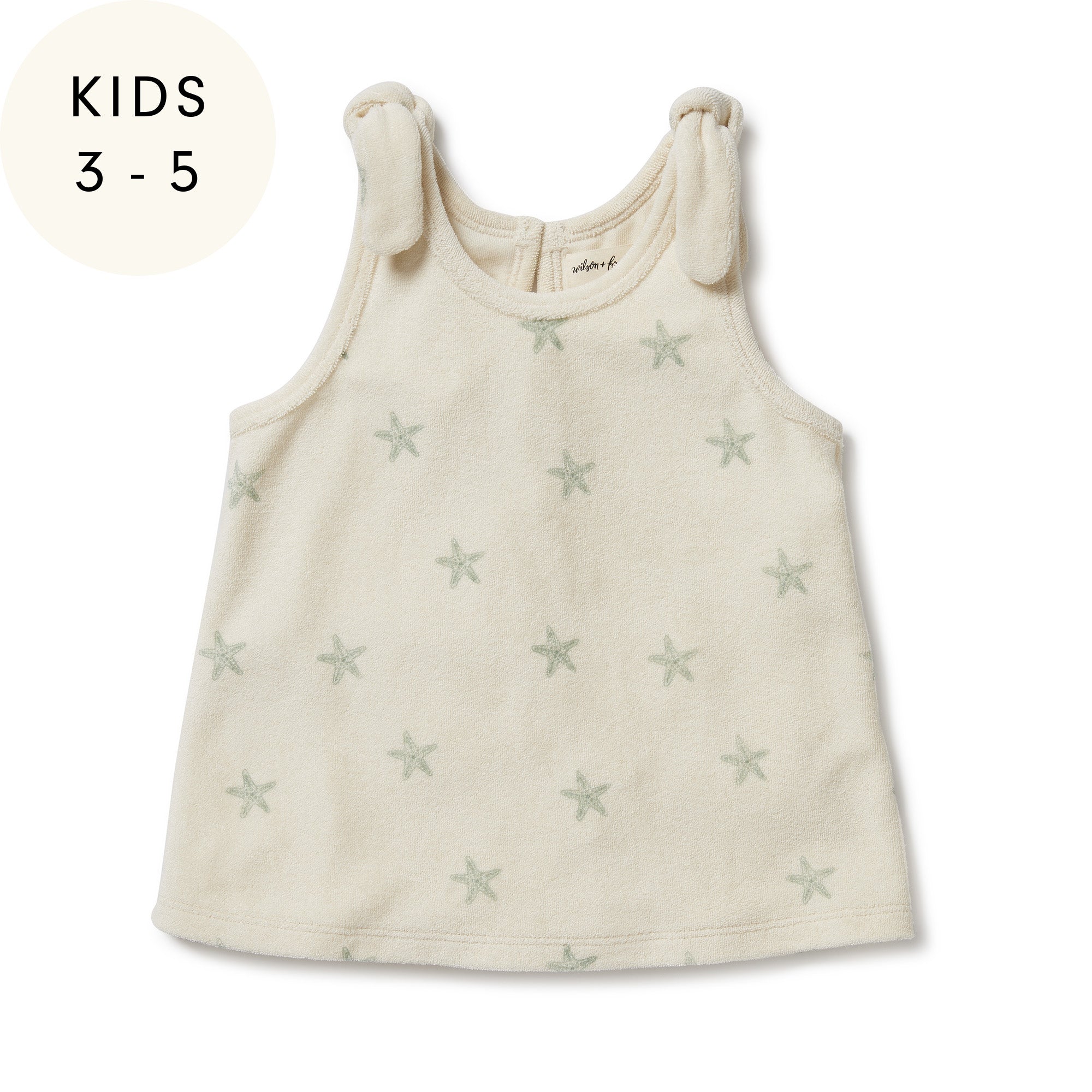 Organic Terry Tie Singlet for Baby - Soft Cotton Starfish Design Onesie - Perfect for Newborn Photoshoots, Beach Outings & Nursery Essentials