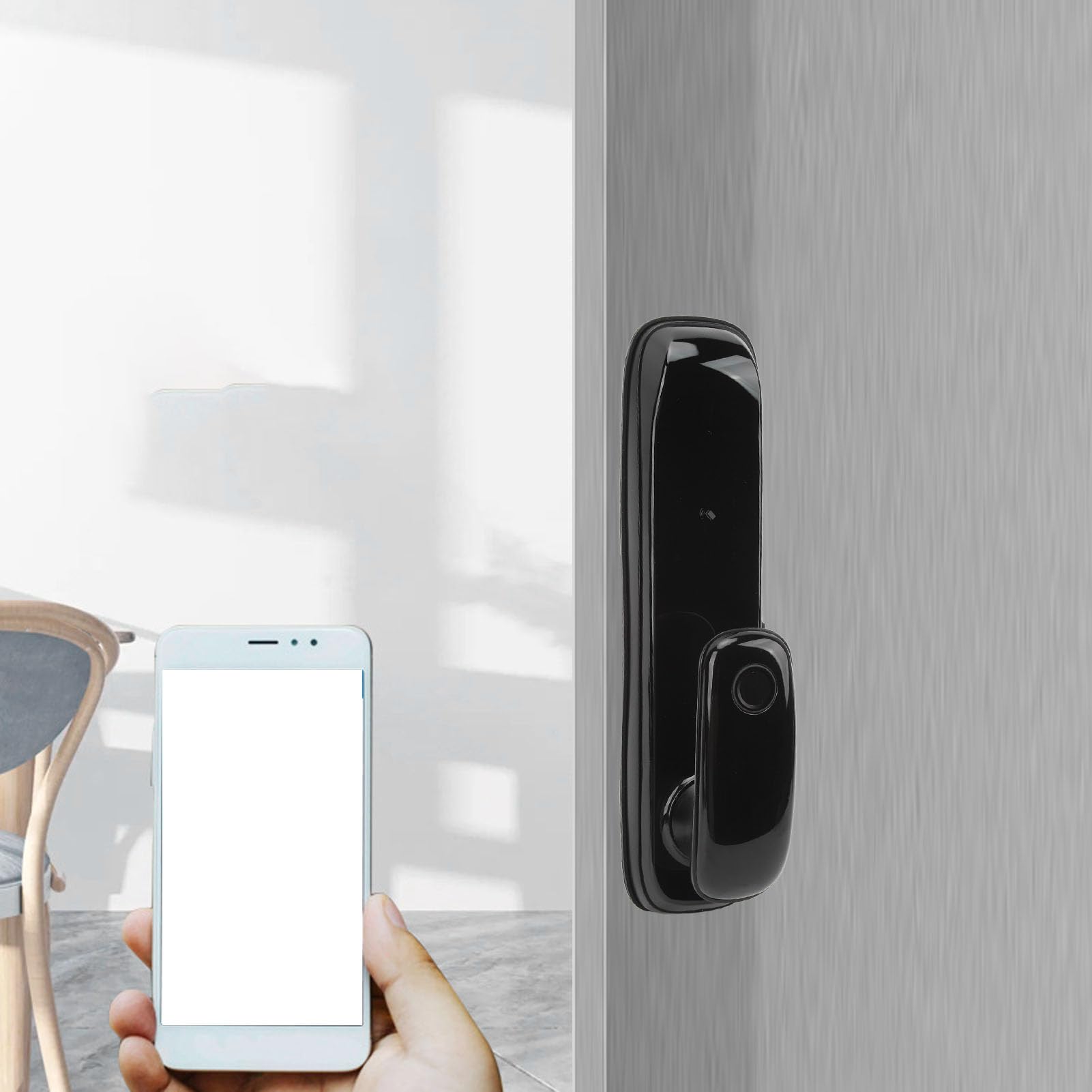 5-in-1 Smart Door Lock - Fingerprint, Face Recognition, Keypad & Keyless Entry - Full Automatic Electronic Deadbolt - Secure Your Home/Office - Ideal for Apartments, Houses & Vacation Rentals