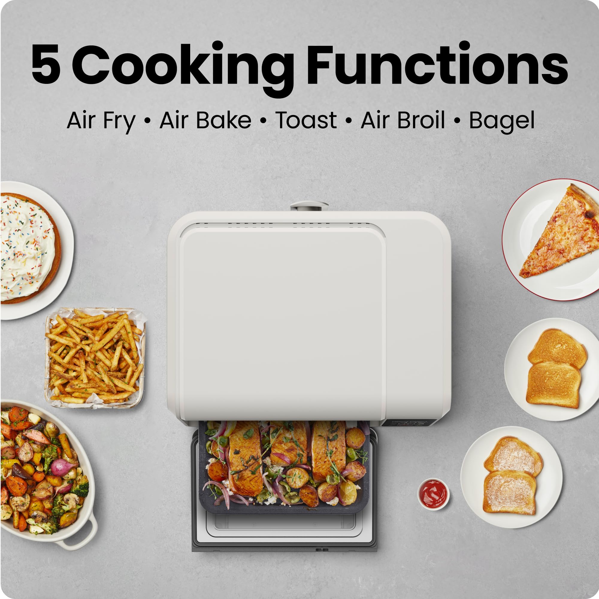 Chefman EasyAir 15 Qt. Air Fryer & Countertop Oven - Multi-Function Appliance for Baking, Broiling, Air Frying, Toasting & Bagels | 450°F Max Temp | 4-Slice Capacity | Healthy Cooking & Quick Meals | Perfect for Small Kitchens, Dorms & RV Living - White