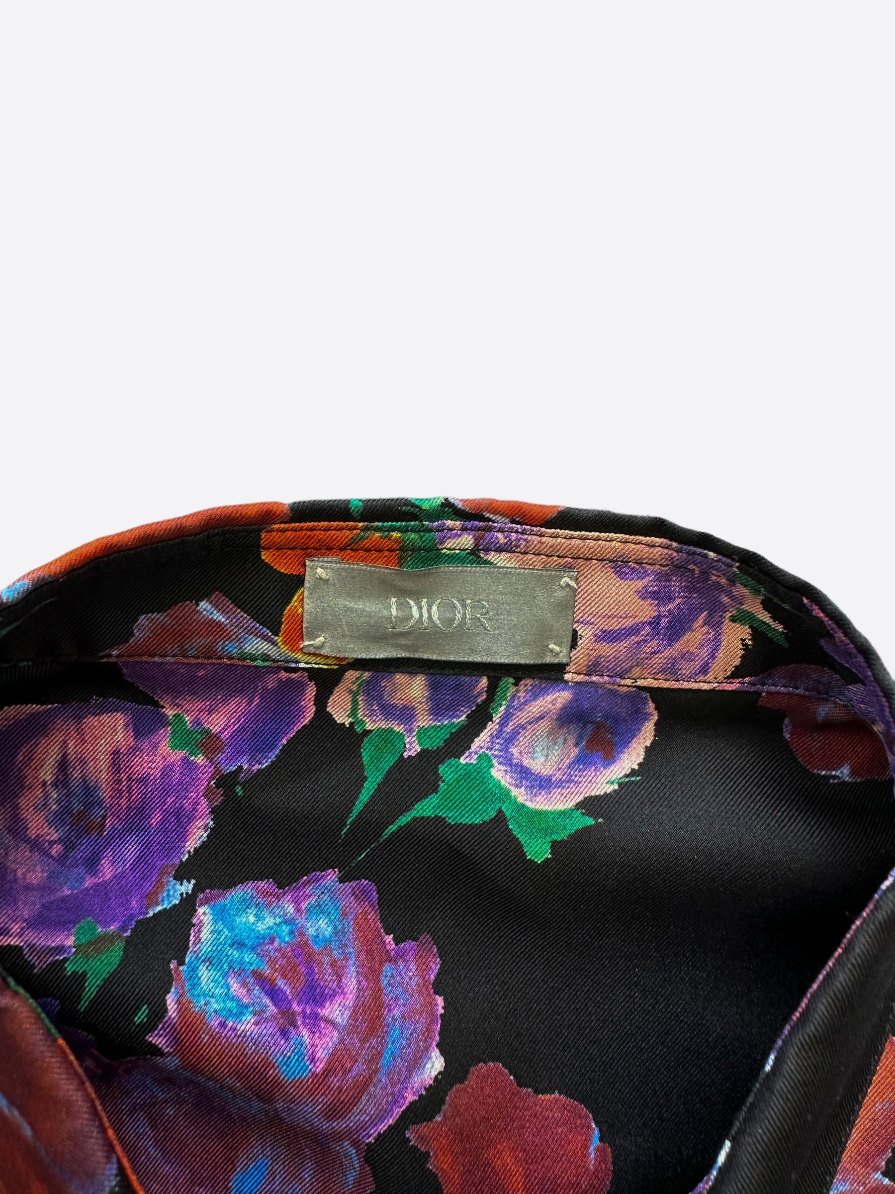 Dior Kaws Black Floral Print Silk Button Up Shirt for Men - Luxury Designer Casual Wear for Parties & Date Nights