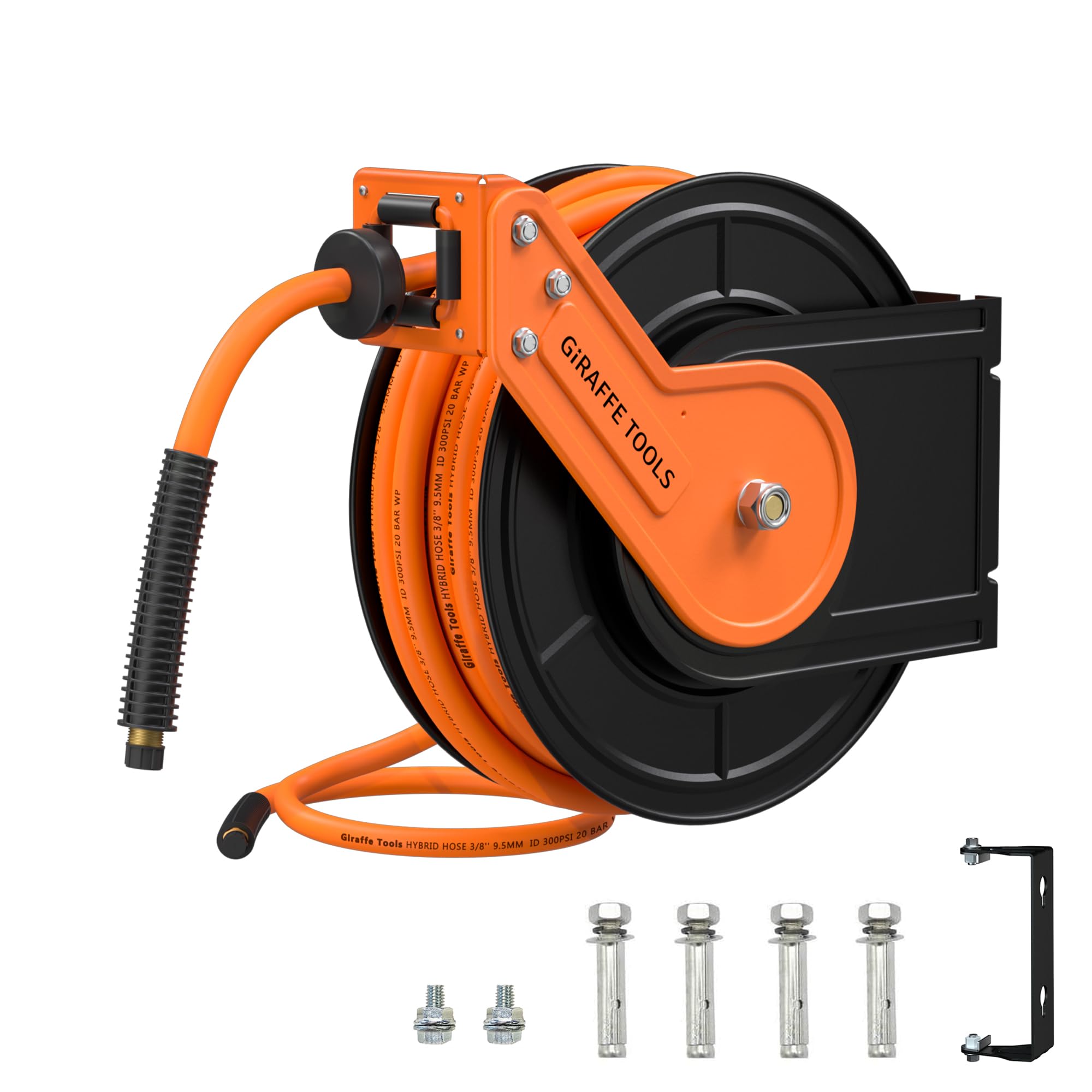 Giraffe Tools TA15BPLUS Retractable Air Hose Reel with Swivel Bracket - 3/8