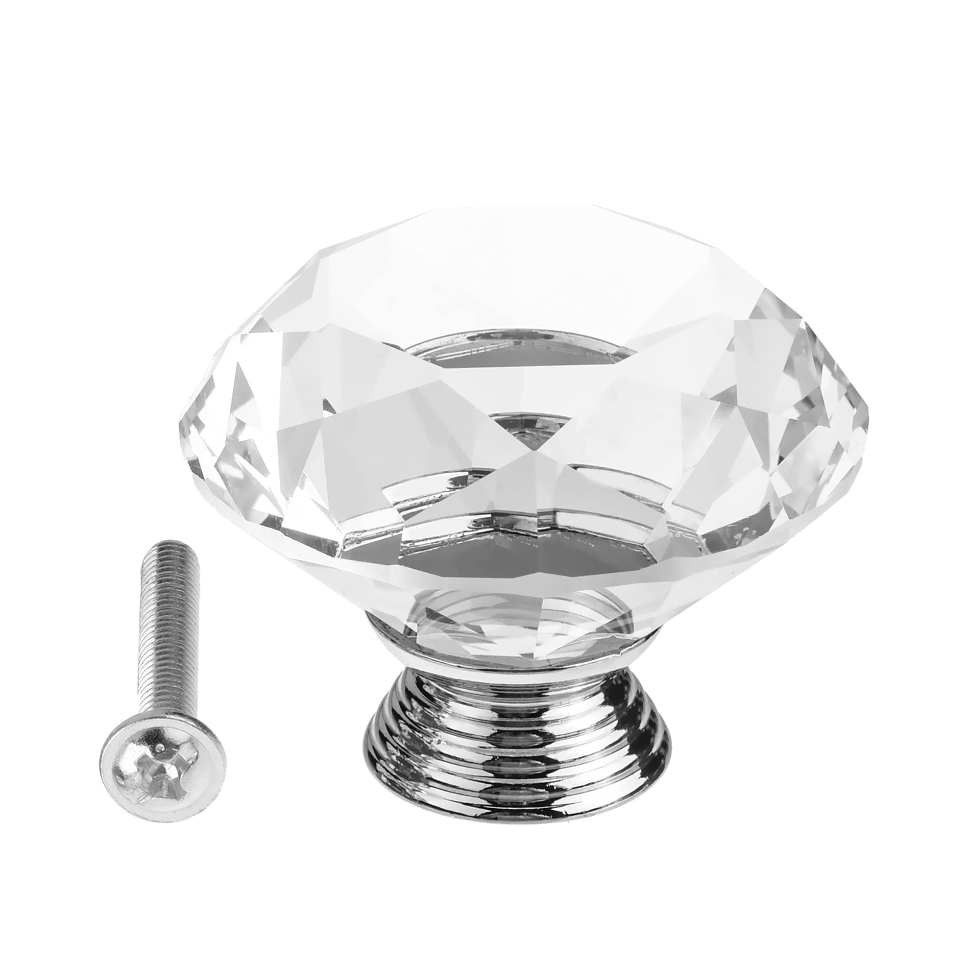 Crystal Plastic Pull Handle Cabinet Knobs - 2Pcs Transparent Drawer Handles for Cupboard, Dresser, Bookcase & Wardrobe - Easy Installation & Modern Home Decor Upgrade