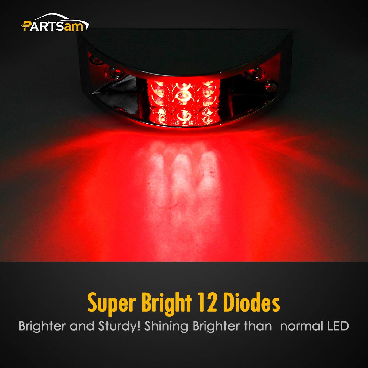 Partsam 6-Pack Red Rectangular 4-4/5