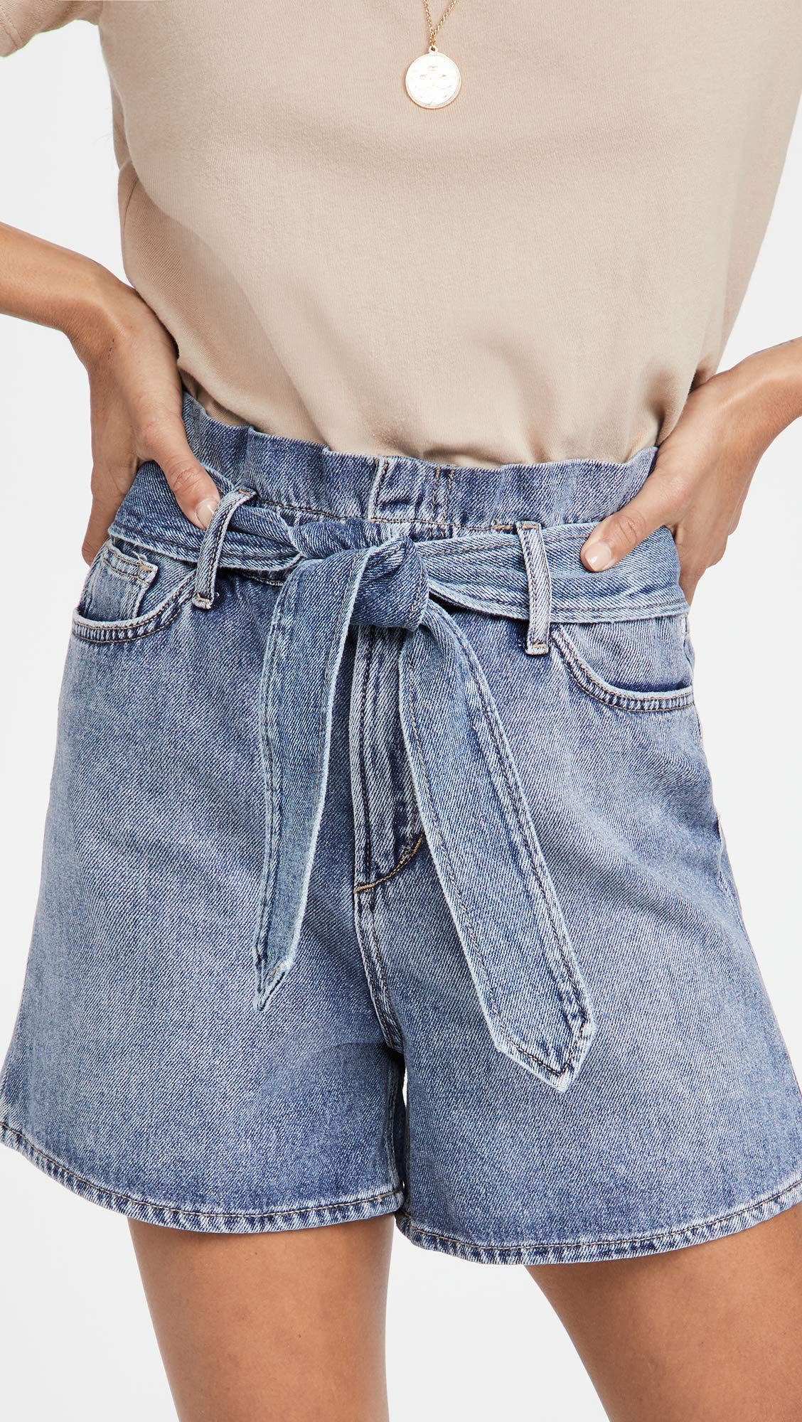 Joe's Jeans Women's The Brinkley Denim Shorts - Distressed Blue Washed High Waist Shorts for Women, Size 32 | Perfect for Summer Outfits, Beach Vacations & Casual Street Style