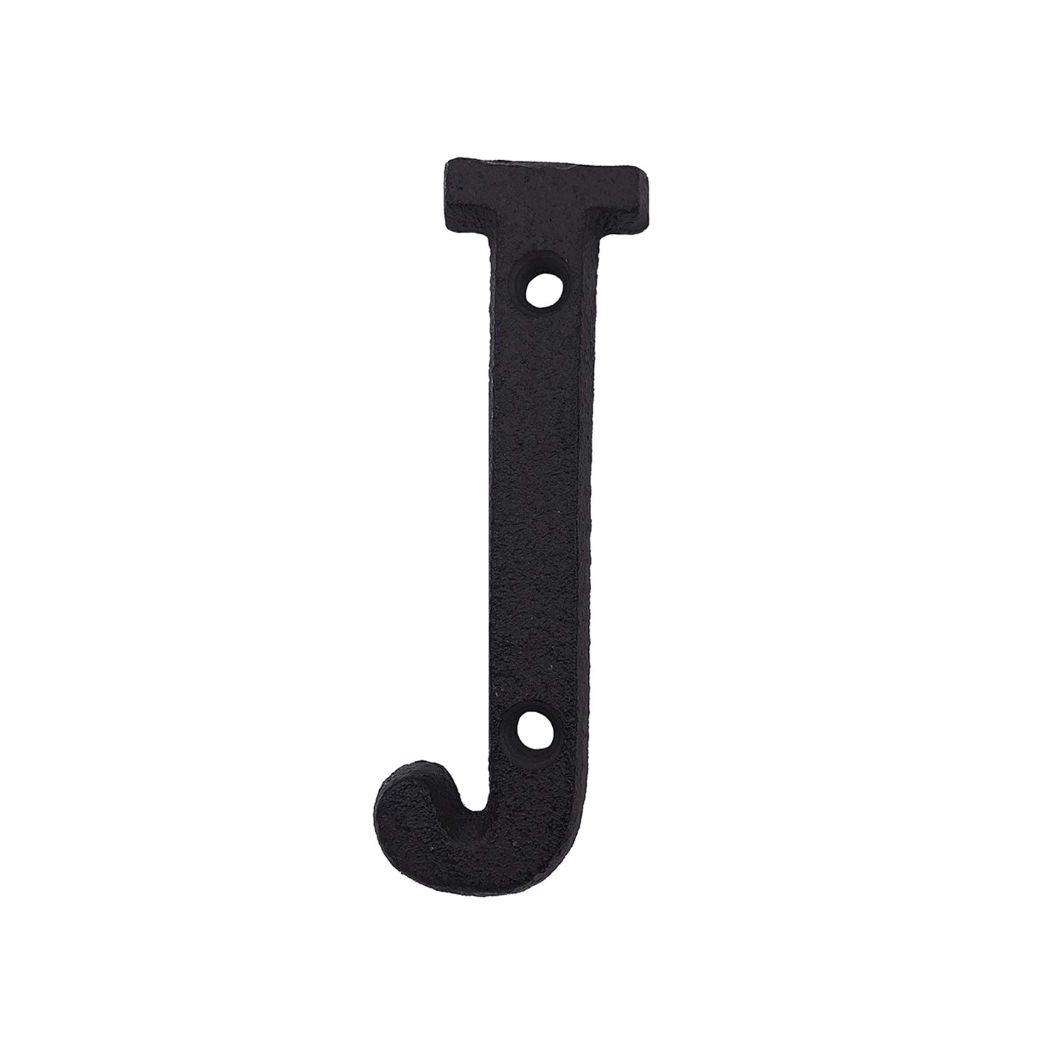 3 Inch Solid Cast Iron House Numbers - Durable Home Address Numbers for Mailbox, Door or Fence (Letter J) - Perfect for Curb Appeal and Package Delivery