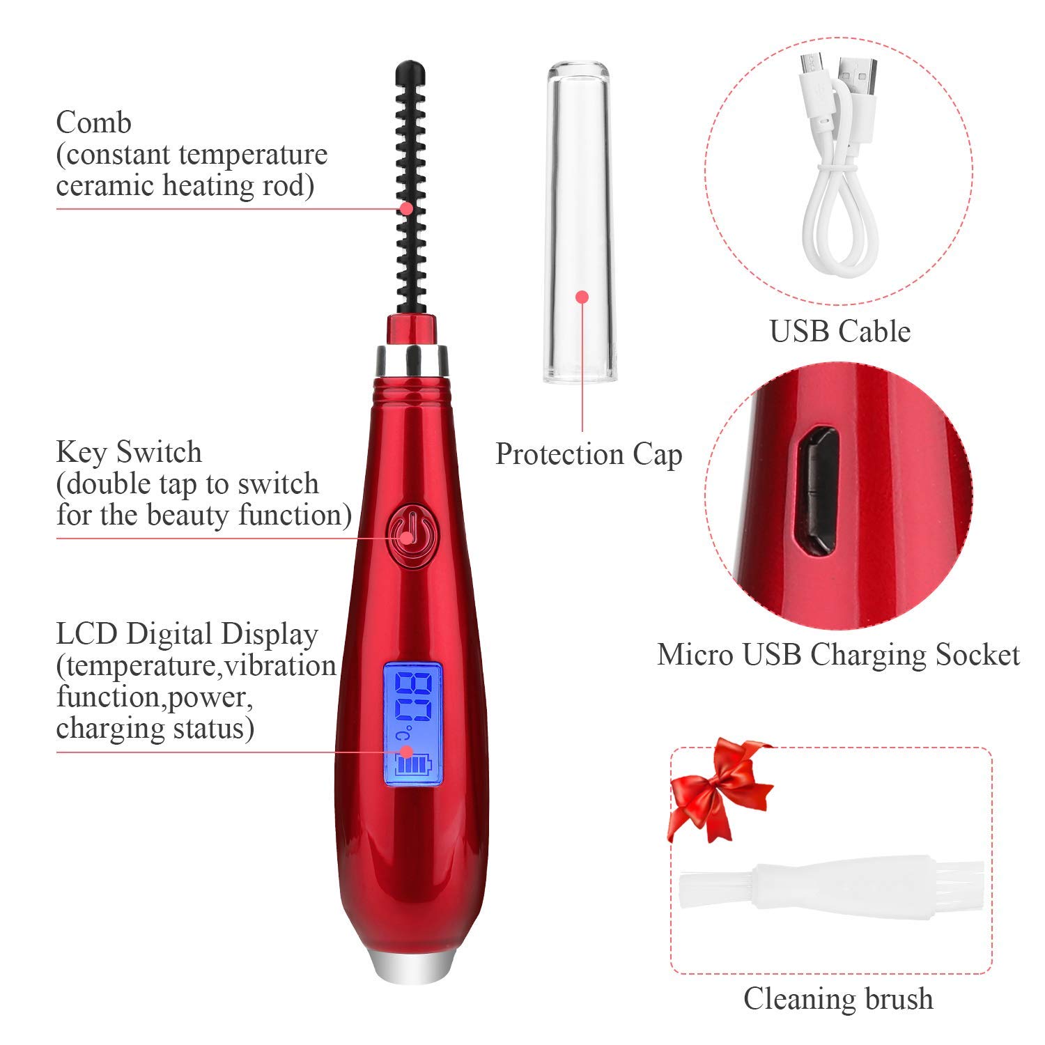 Dratal Heated Eyelash Curler - Rechargeable Electric Eyelash Curling Tool for Natural Curves | Perfect for Daily Makeup & Special Occasions