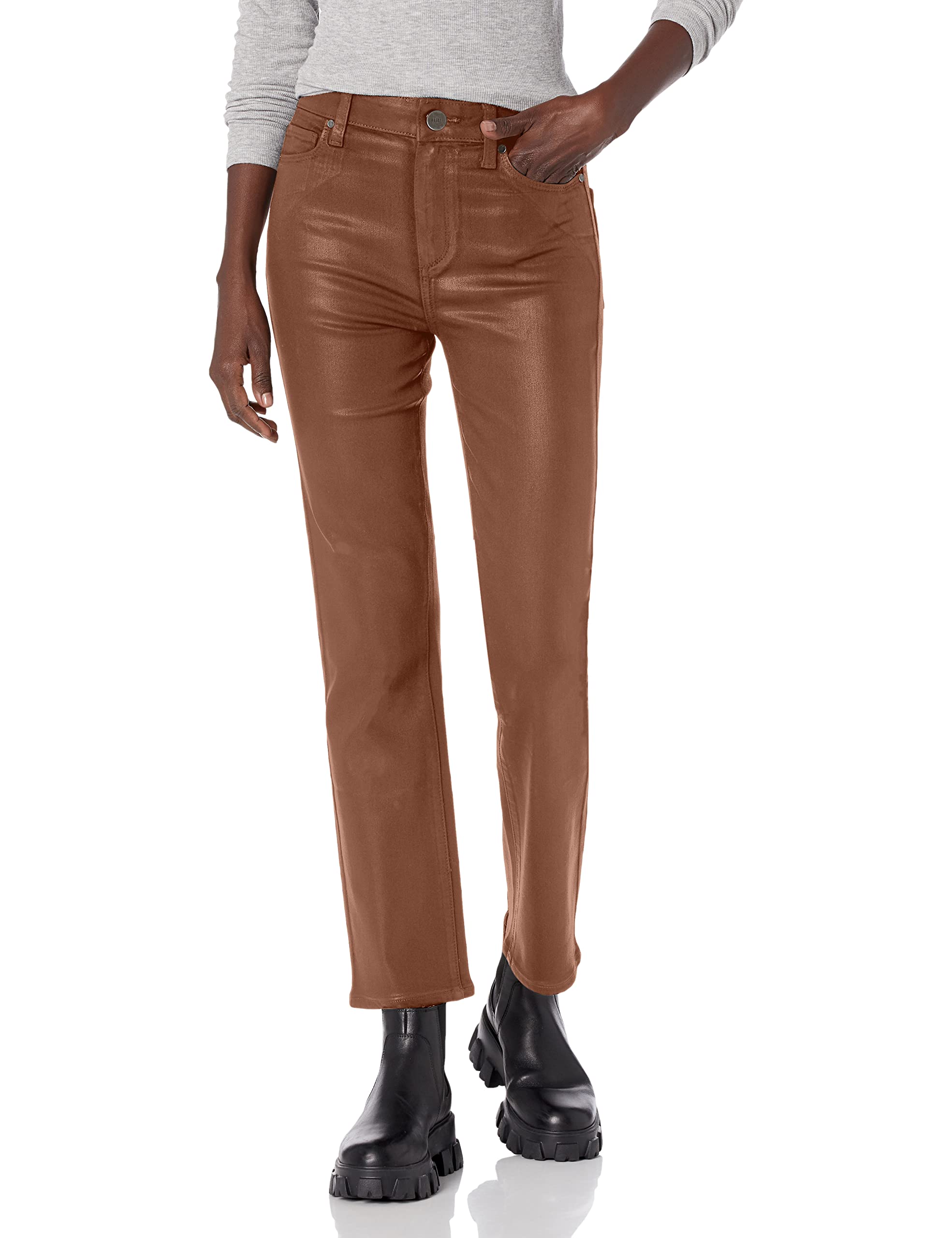 PAIGE Women's Cindy High-Rise Skinny Jeans with Luxe Coating - Perfect for Casual Outfits, Date Nights & Office Wear