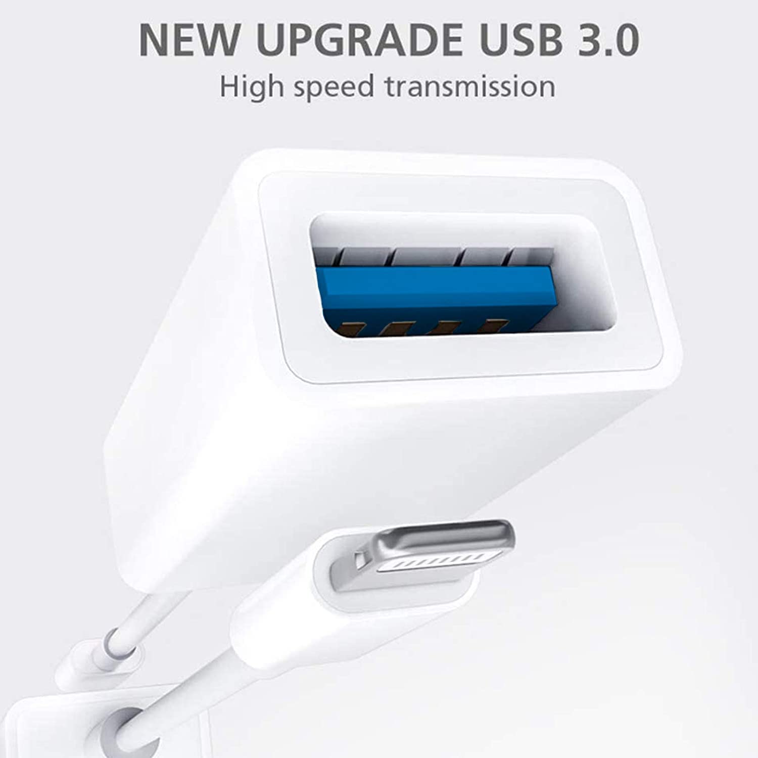 Azuxreza Lightning to USB Camera Adapter for iPhone & iPad - OTG USB 3.0 Connector for Card Reader, Flash Drive, External Hard Drive, Keyboard, Mouse, MIDI Devices & USB Hubs - Plug & Play Data Transfer - Perfect for Travel, Work & Photo Backup
