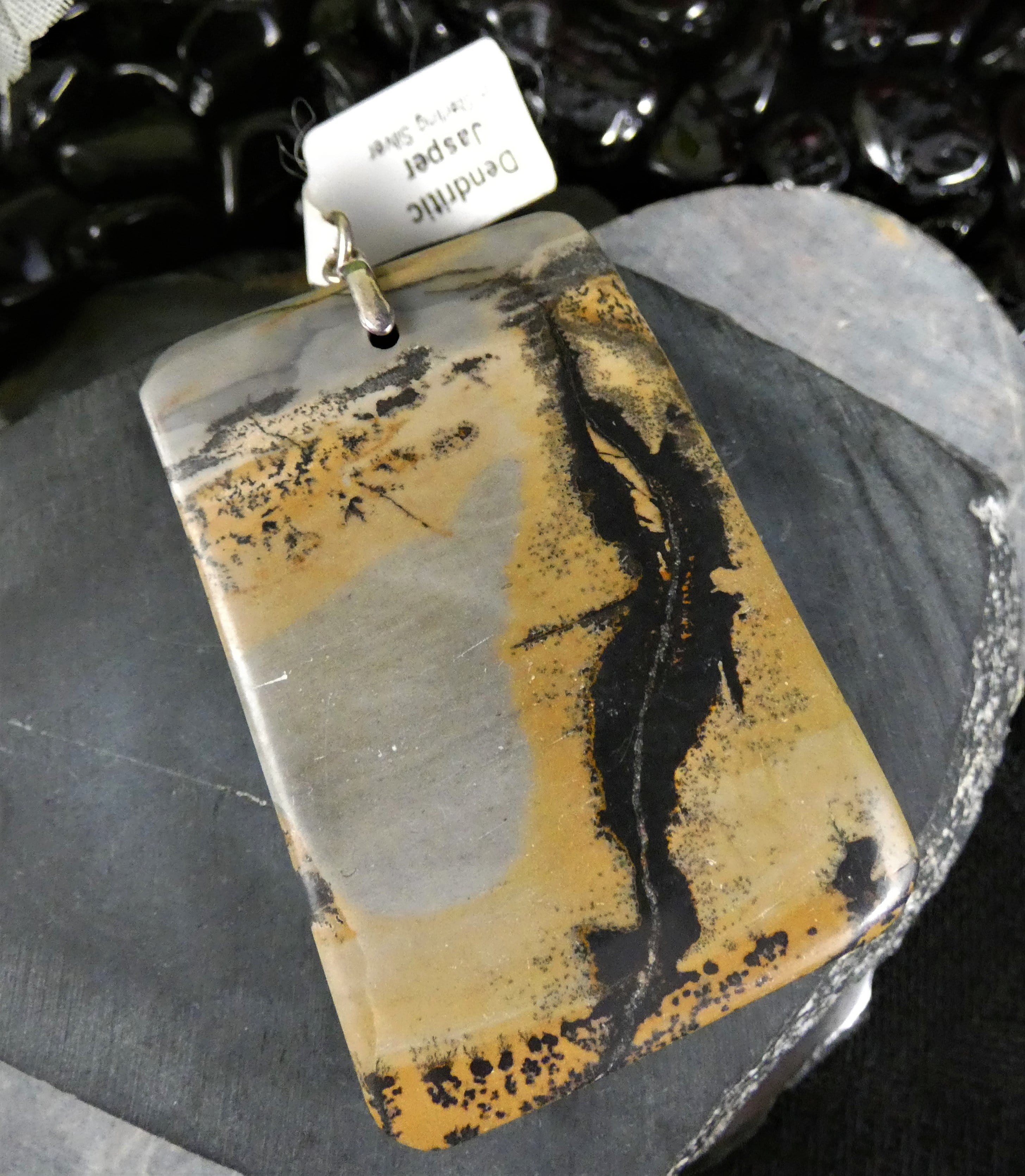 Dendritic Jasper Sterling Silver Pendant Necklace - Natural Stone Jewelry for Women - Perfect for Spiritual Healing, Meditation & Everyday Wear