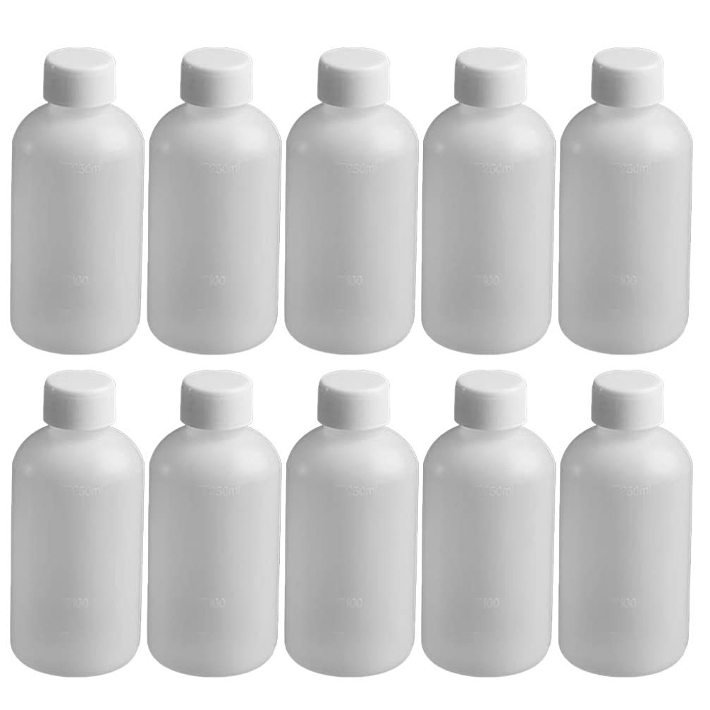 Balacoo 16oz Narrow Mouth Bottle with Lid - Chemical Mixing Container, Liquid Storage & Sample Container - Durable White Thickened Plastic for Lab, Pharmacy & DIY Use