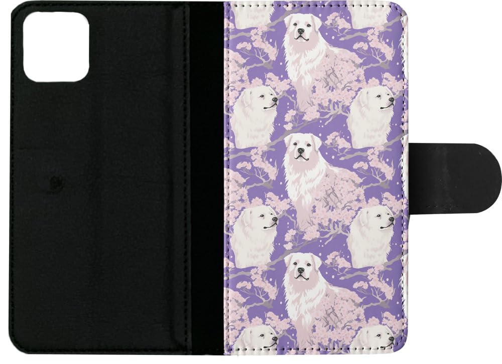 Cute Pyrenean Mastiff Puppy Dog Pattern Faux Leather Flip Wallet Phone Case for Apple iPhone 11 - Stylish & Protective Cover for Everyday Use, Travel, and Work