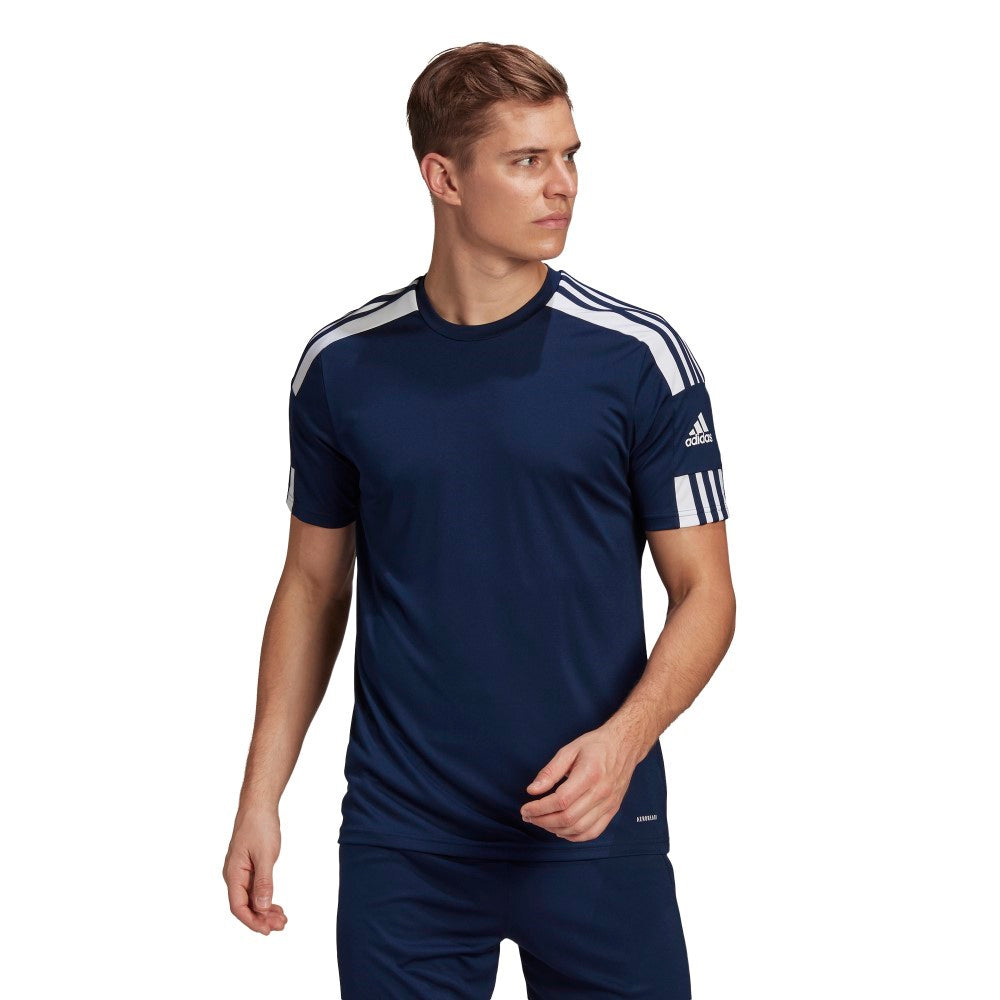 Adidas Adult Squadra 21 Soccer Jersey - Navy/White - Breathable Performance Shirt for Men - Perfect for Training, Matches & Fan Wear
