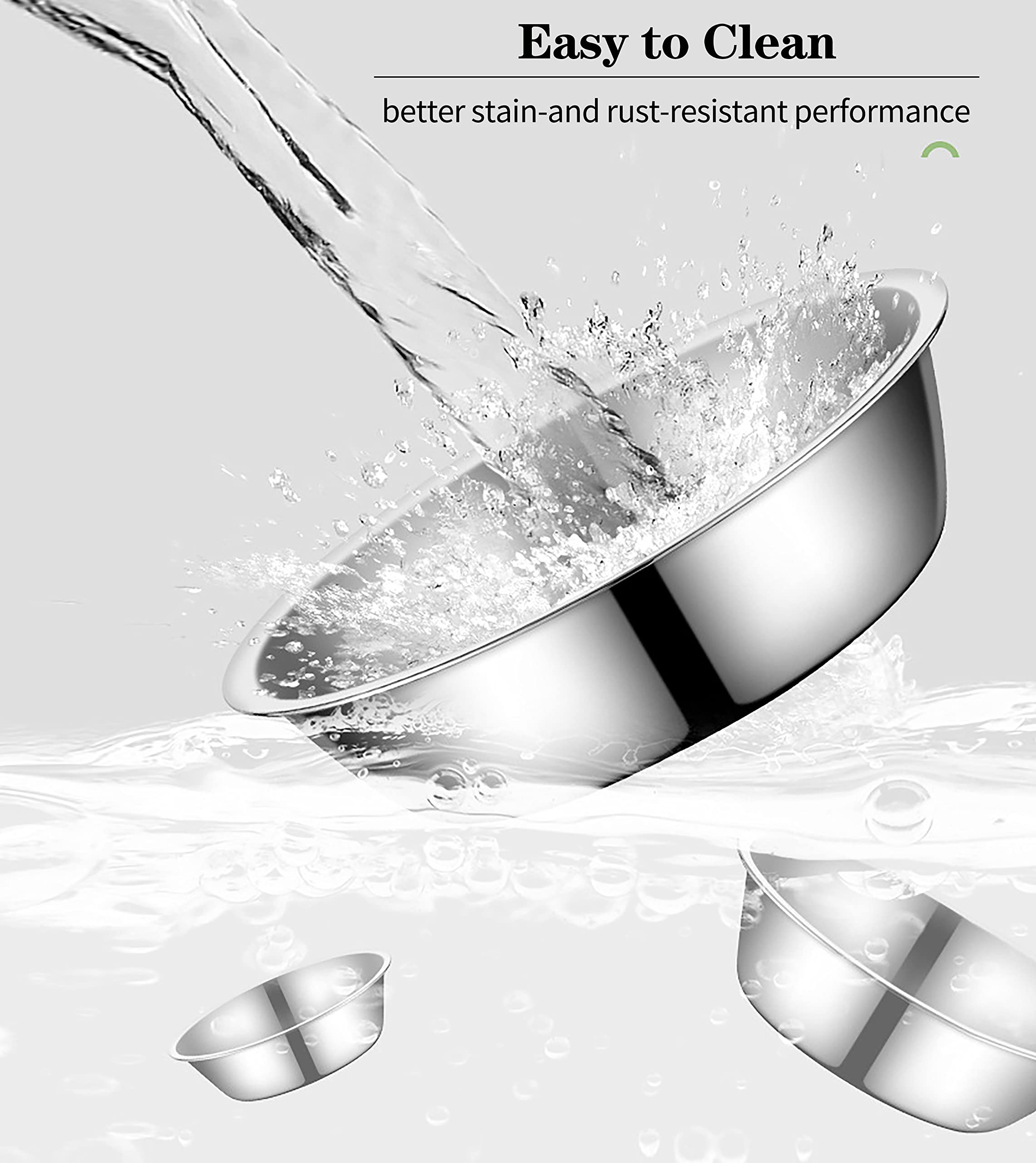 Premium Stainless Steel Pet Bowls for Cats & Small Dogs - 2-Pack Durable Metal Food & Water Dishes (6.3 Inch) - Perfect for Feeding Stations, Travel & Home Use
