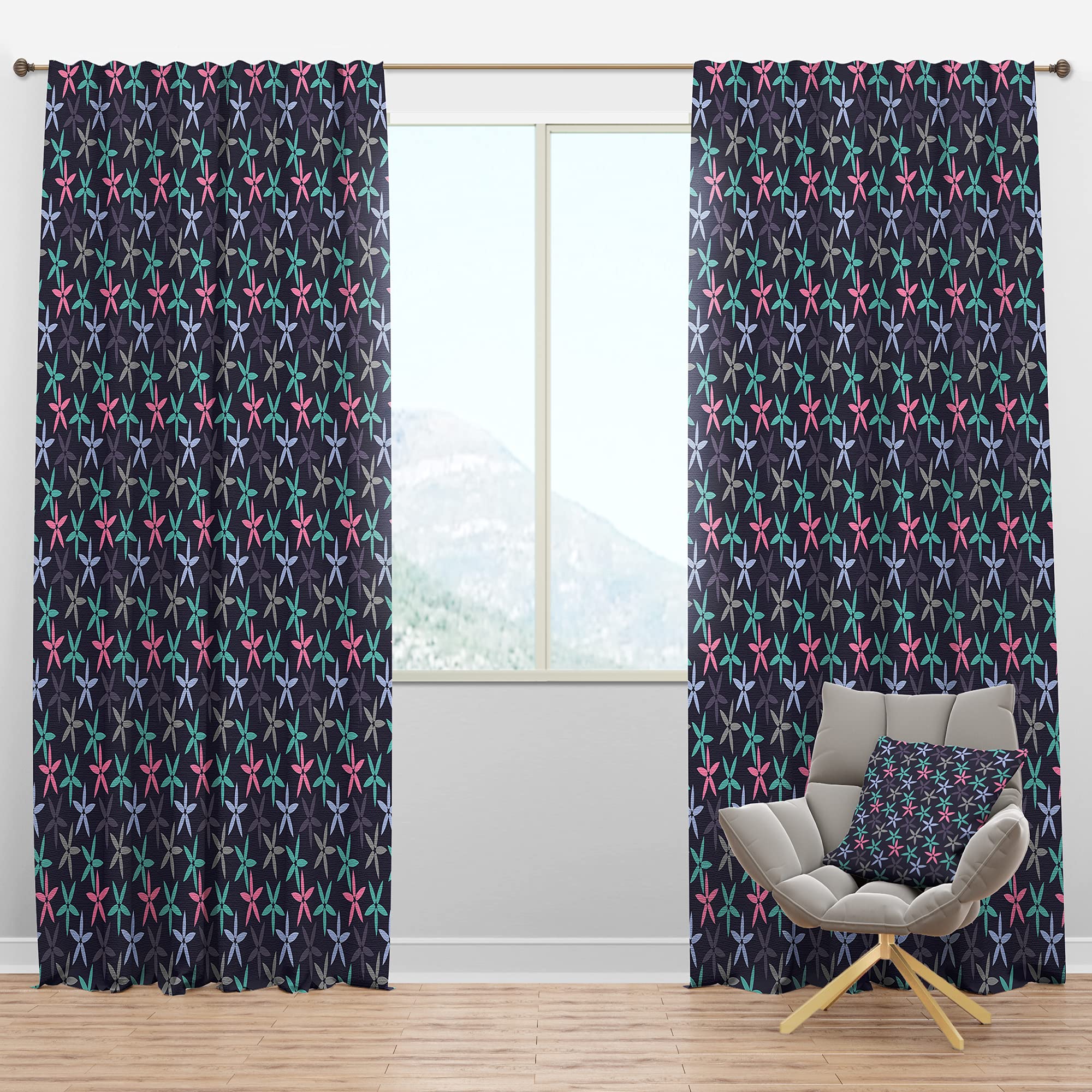 Retro Abstract Flower Blackout Curtains - Thermal Insulated Bedroom & Living Room Drapes (52x95, Single Panel) - Perfect for Light Blocking, Privacy & Energy Savings