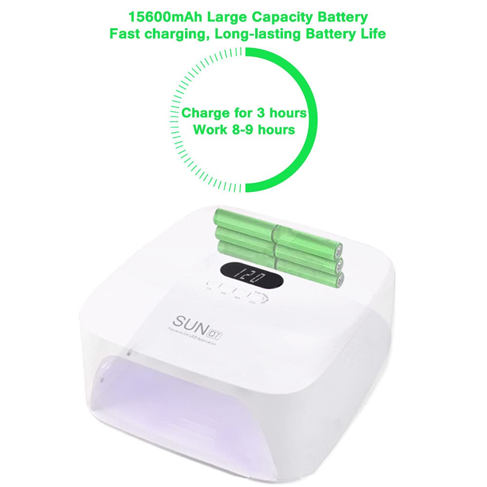 48W Cordless LED Gel Nail Lamp - Rechargeable Professional UV Nail Dryer with Wireless Portable Design for Fingernails & Toenails | Perfect for Home Manicures, Salon Use & Travel Nail Care