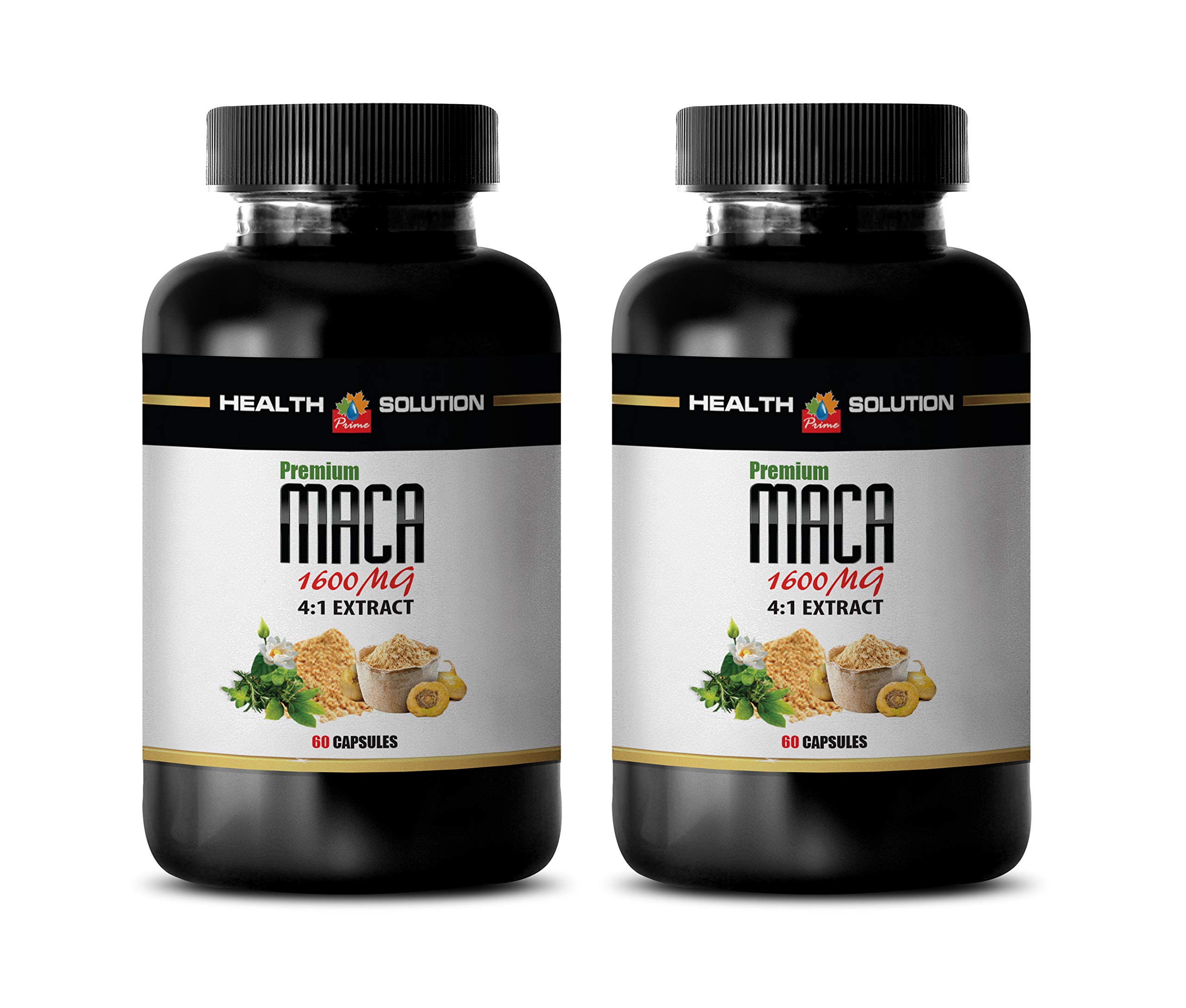 Premium 1600MG MACA Extract 4:1 Supplement for Women - Natural Energy Booster - 2 Bottles (120 Capsules) - Supports Hormonal Balance & Vitality - Perfect for Busy Moms, Athletes & Working Professionals