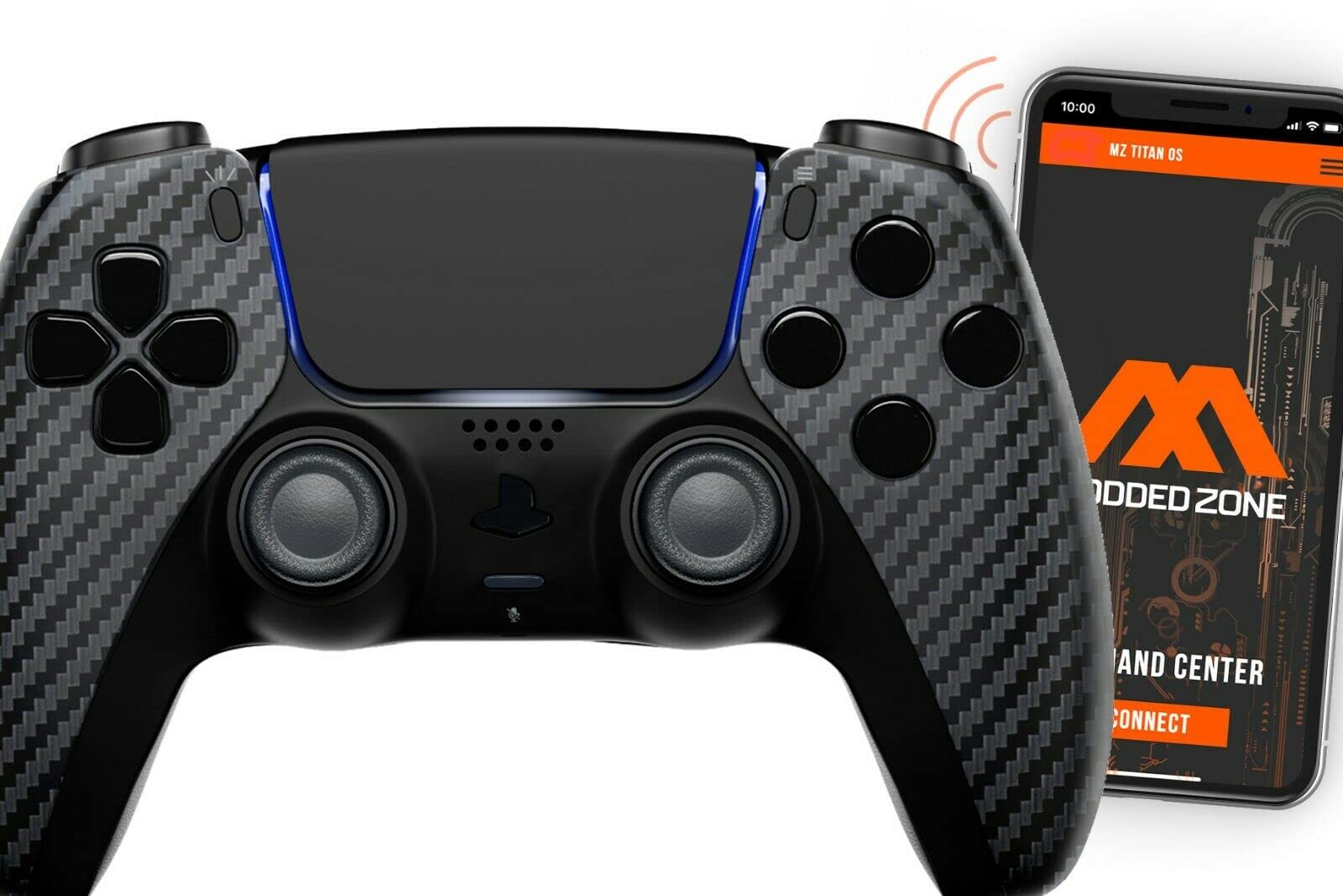 MODDEDZONE Carbon Smart Rapid Fire PRO Modded Controller for PS5 - Enhanced Gaming Performance for FPS, Battle Royale & Competitive Play