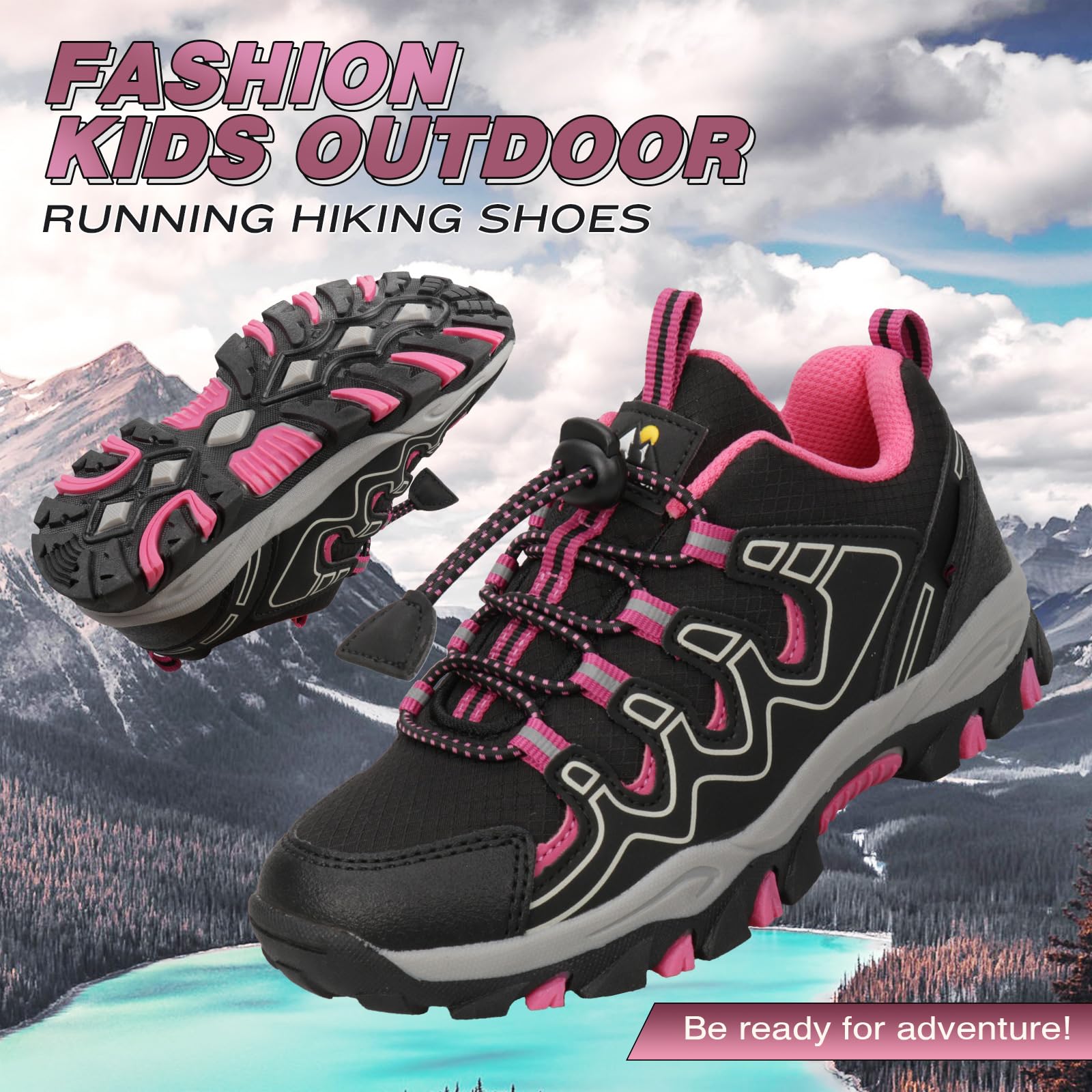 **UOVO Waterproof Hiking & Running Shoes for Kids – Non-Slip Lightweight Sneakers for Boys & Girls – Perfect for Outdoor Adventures, Tennis & Playtime**