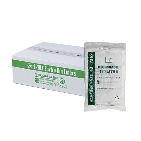 Eco-Friendly 120L Contractor Trash Bags - Biodegradable & Compostable Garbage Liners for Home, Office & Construction Sites