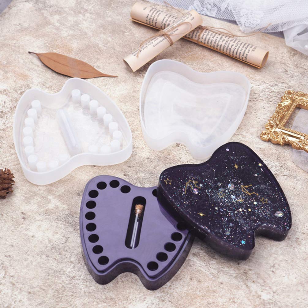EXCEART Silicone Resin Molds for DIY Jewelry Making - 1 Set Storage Box Mold for Milk Teeth, Lanugo & Keepsakes - White Jewelry Casting Mold for Handmade Crafts (Perfect for Baby Memory Preservation & Gift Making)