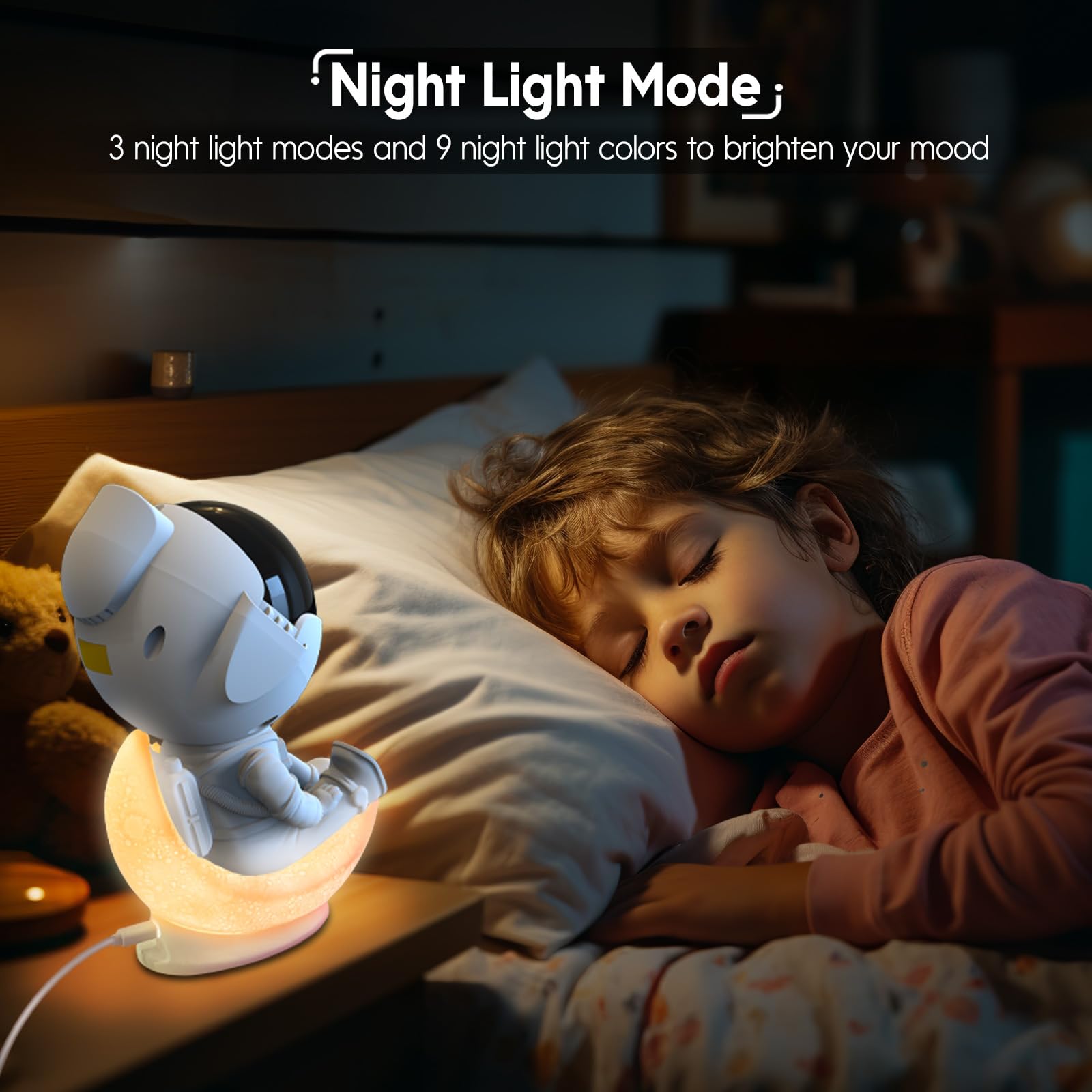 Rossetta Astronaut Projector - Galaxy Star Projector Night Light with Timer & Remote for Bedroom, Kids & Adults - Perfect for Room Decor, Christmas & Birthday Gifts - Create a Relaxing Space Ambience for Sleep, Meditation & Stargazing