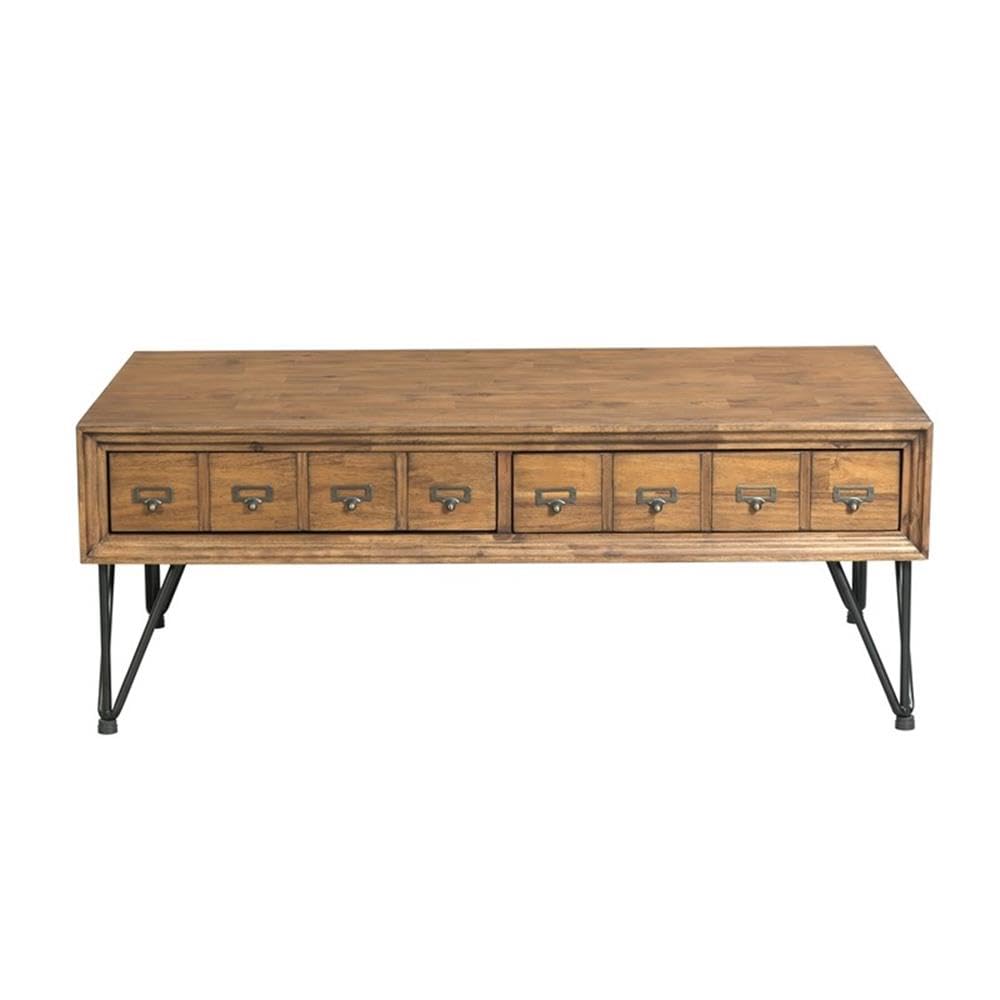 BOWERY HILL Modern 2-Drawer Coffee Table - Stylish Living Room Furniture for Small Spaces, Perfect for Storing Remote Controls and Magazines