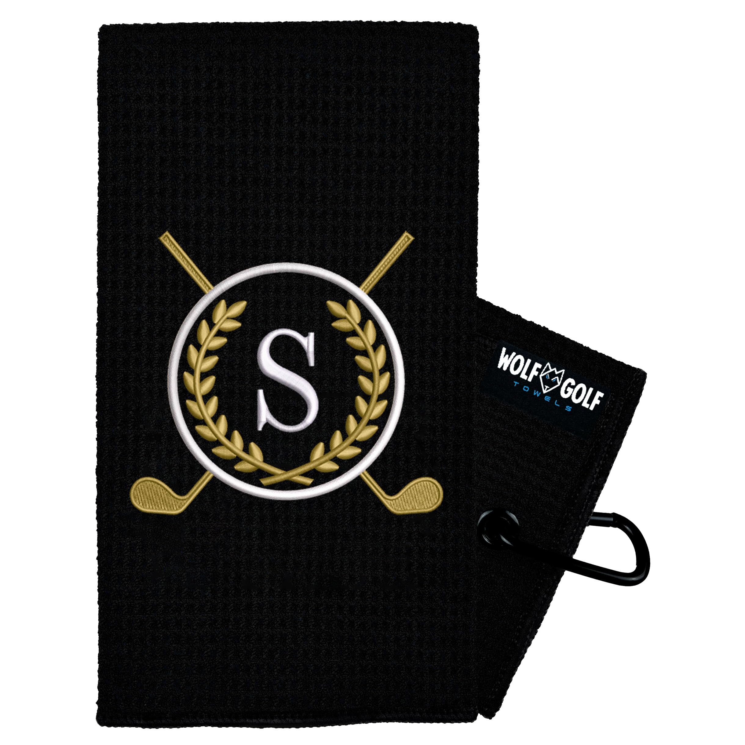 Personalized Monogram Golf Towels - Custom Embroidered Golf Accessories for Men & Women | Perfect Golf Gift for Players, Caddies & Golf Enthusiasts | Great for Golf Bags, Club Cleaning & On-Course Use