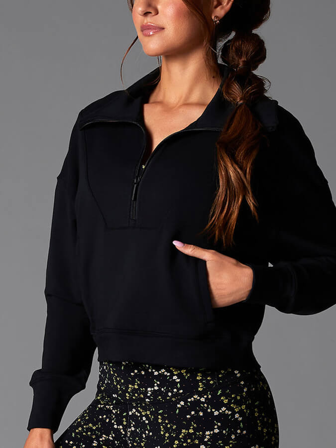 Tavi Cozy Women's Half Zip Up Fleece Sweatshirt - Soft Winter Pullover for Casual Wear, Outdoor Activities & Lounge Comfort