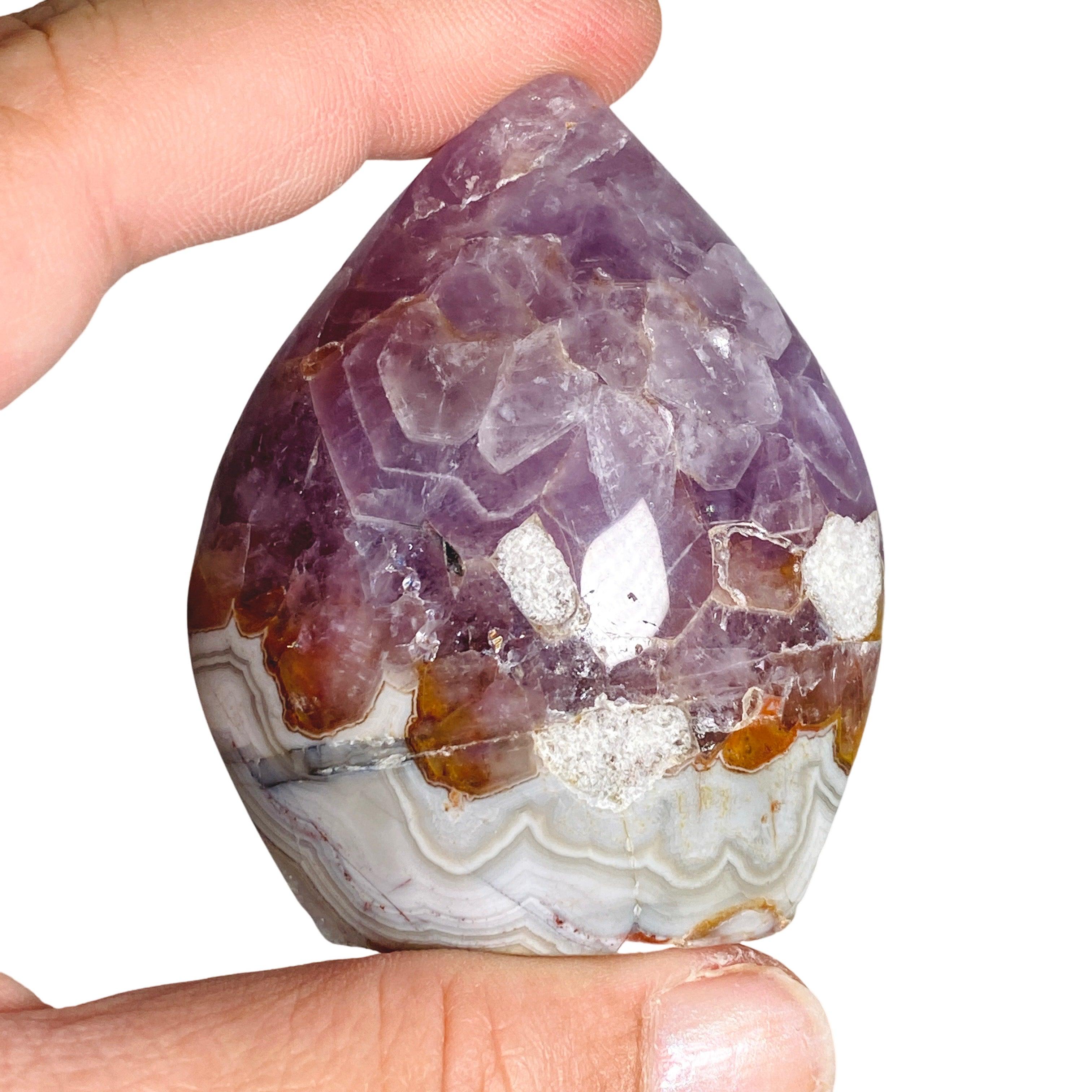 Natural Amethyst Agate Freeform Stone - AAF 02 | Healing Crystal for Meditation, Yoga & Home Decor | Unique Raw Gemstone for Spiritual Energy & Chakra Balancing