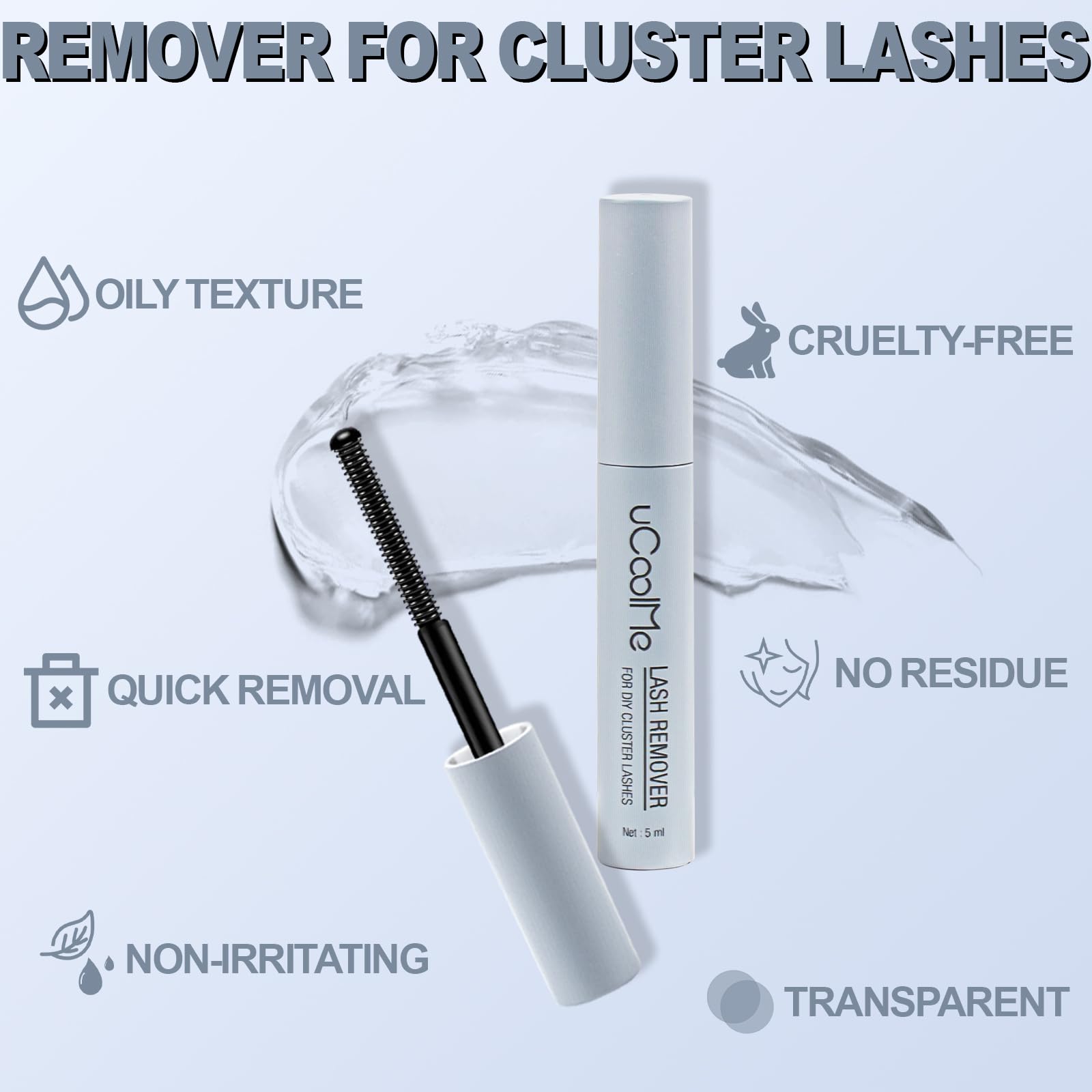 **5ML Gentle Eye Makeup Remover Liquid - Lash Extension & Cluster Remover, Sensitive Eyes Safe Lash Glue Remover - Perfect for Professional Salons & Home Use**