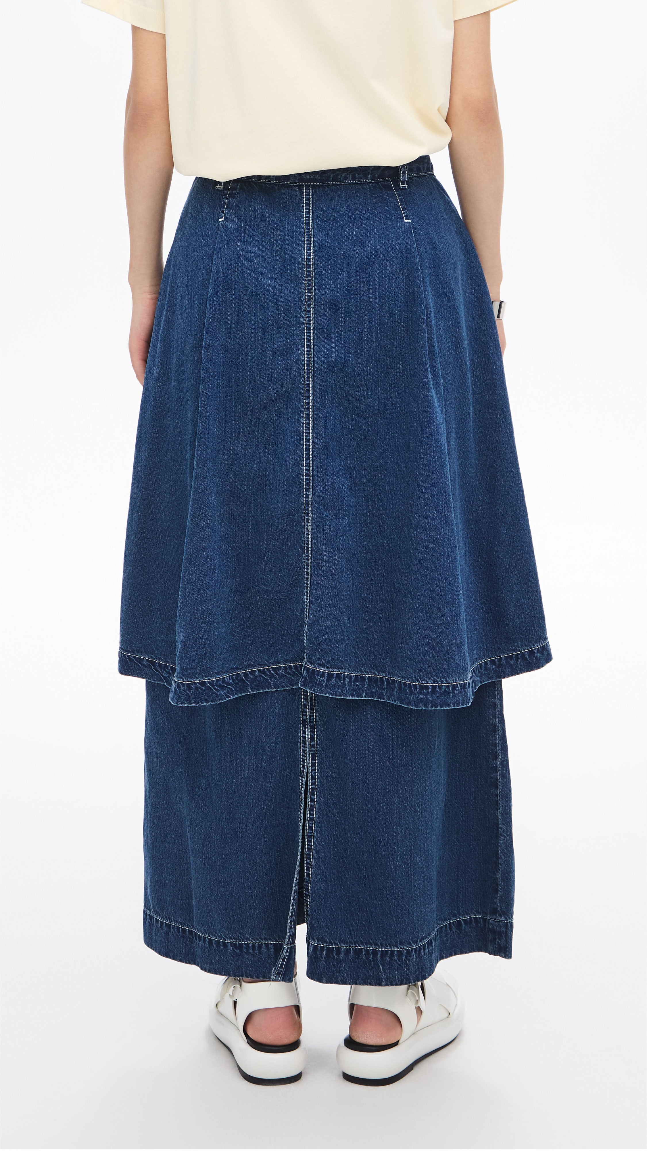 Vintage Rebuilt Denim Skirt for Women - Distressed High Waisted A-Line Denim Skirt with Pockets | Perfect for Casual Outfits, Street Style & Boho Fashion