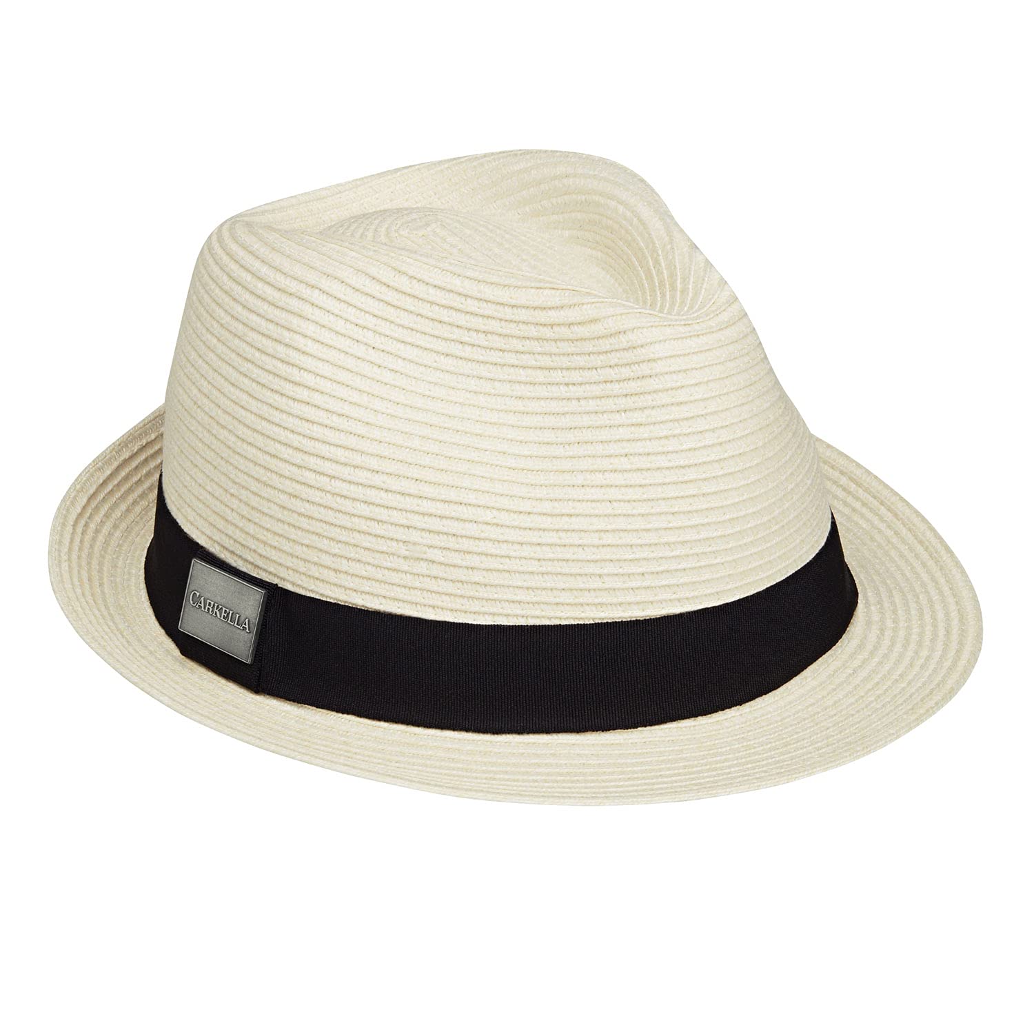CARKELLA by Wallaroo Unisex Del Mar Trilby Fedora Sun Hat – Packable, Adjustable Sizing, Short Brim – Classic Summer Hat for Beach, Travel & Outdoor Activities