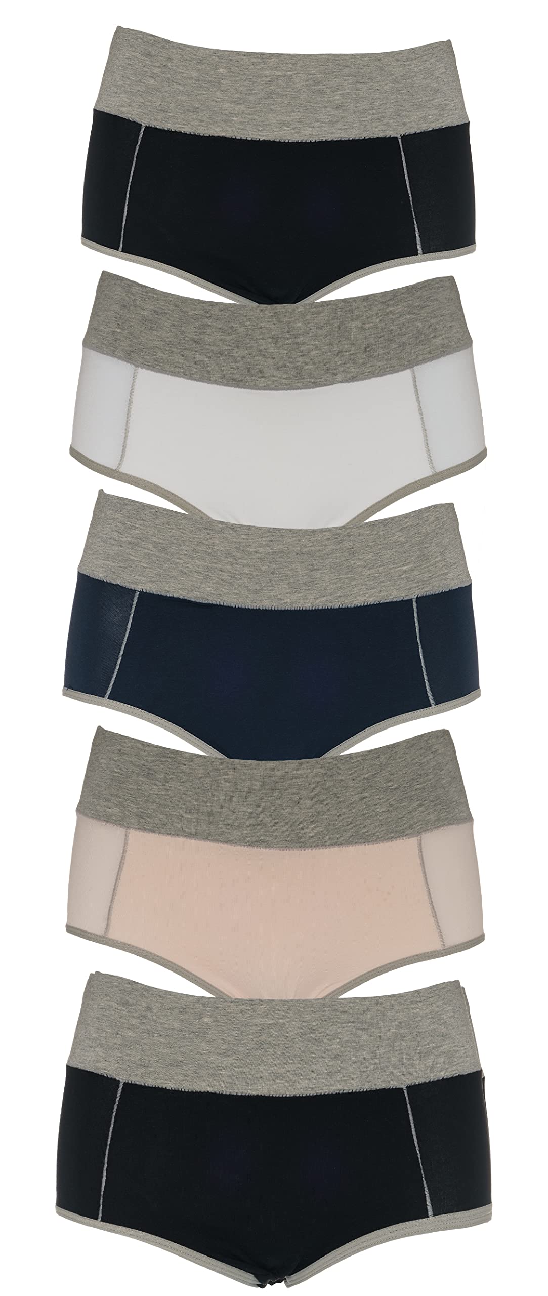 Emprella High Waisted Cotton Underwear for Women - Regular & Plus Size Comfortable Panties - Perfect for Everyday Wear, Yoga & Postpartum Recovery