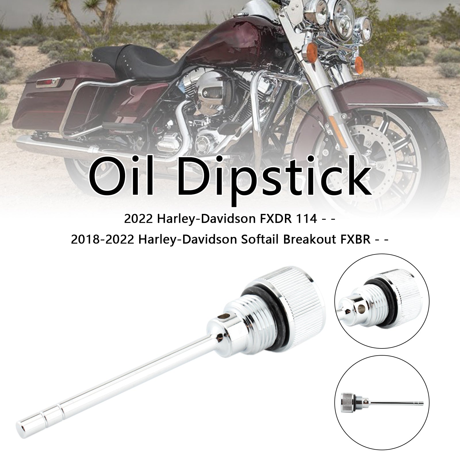 1105 0022 Oil Dipstick Tank Cap Plug Replacement for Harley Davidson Softail & Road Glide 2007-2019 - Perfect for Motorcycle Oil System Maintenance & DIY Repairs