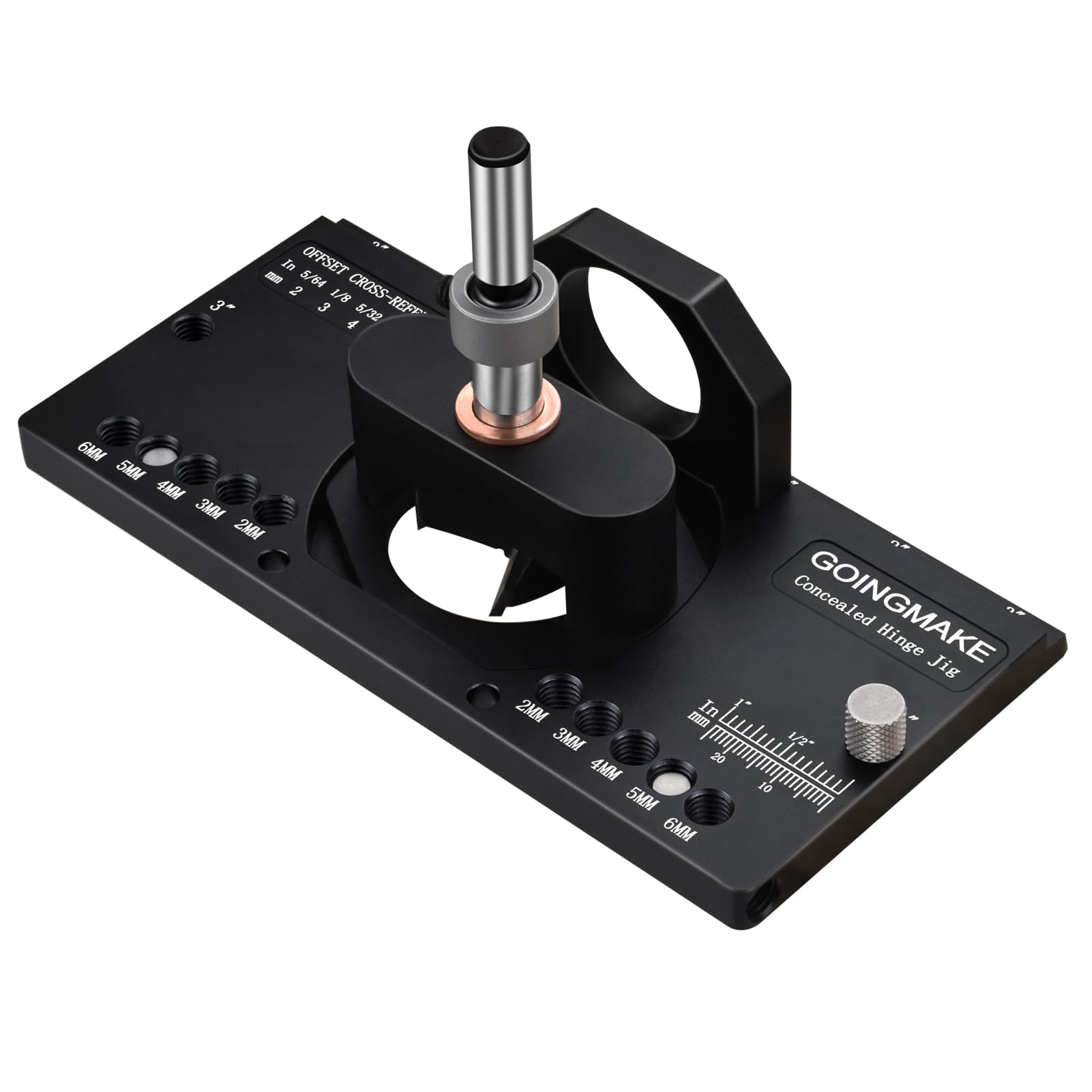 All-Metal Concealed Hinge Jig with Dust Vacuum Adapter - 35mm Cabinet Hinge Drilling Tool for Door & Cabinet Installation | Perfect for Woodworking Projects & Professional Cabinet Making
