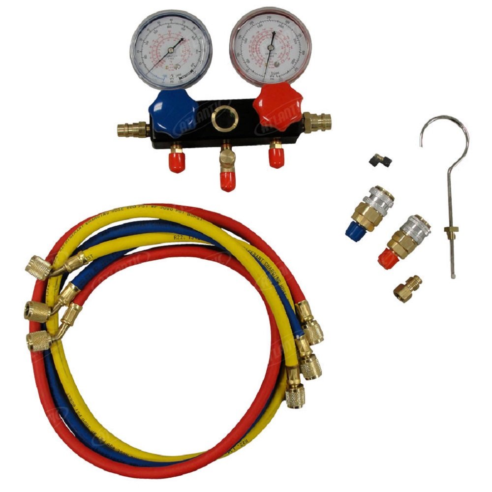 R12 & R134a AC Refrigerant Gauge and Hose Set 3006-7006 - Professional Automotive A/C Diagnostic & Recharge Kit for Car, Truck, RV