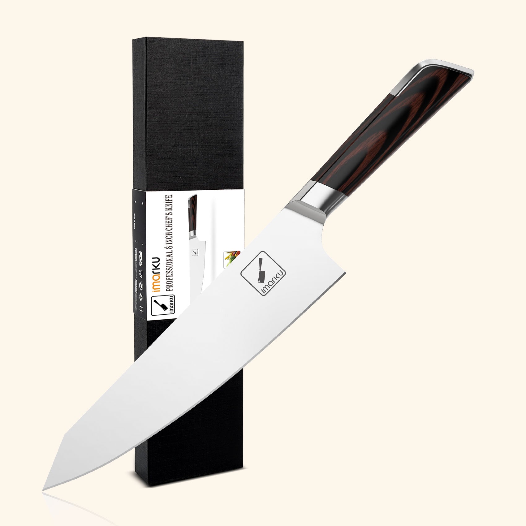 Premium Japanese Damascus Steel Chef Knife 8 Inch - High Carbon Stainless Steel Kitchen Knife for Professional Chefs & Home Cooking - Perfect for Slicing, Dicing, and Precision Cutting
