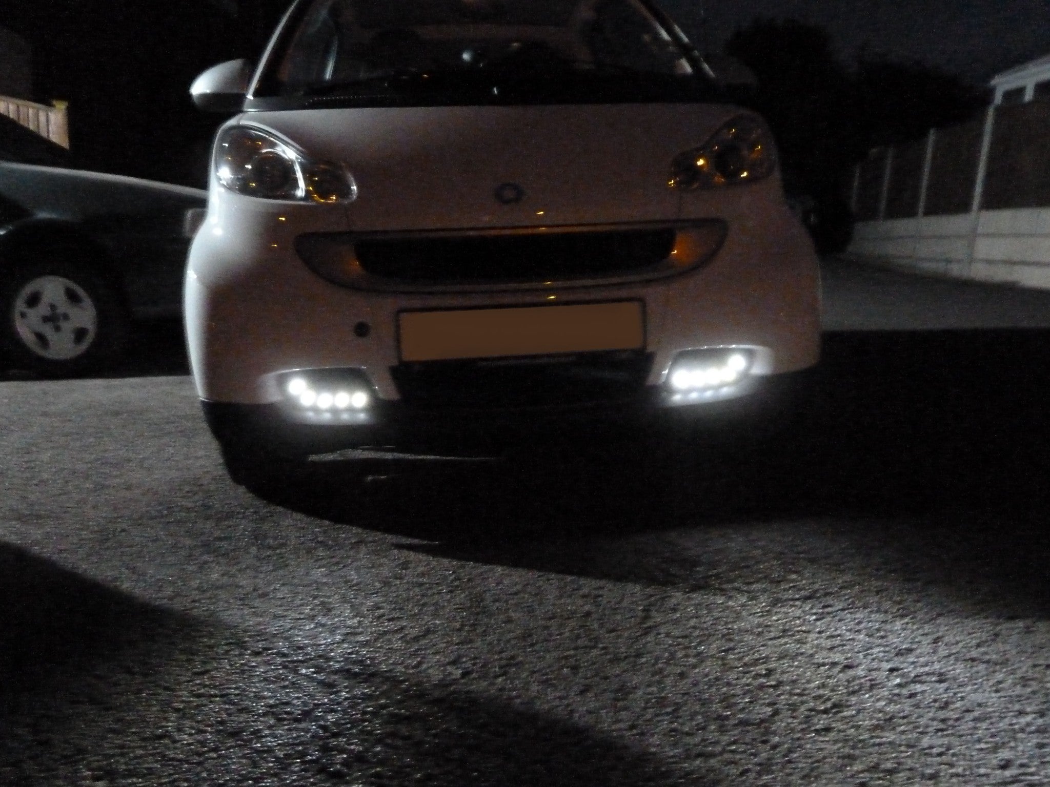 Brabus Style White LED Daytime Running Lights (DRL) with Spare Bezels for 2008-2012 Smart 451 - Easy Retrofit Upgrade | Enhance Visibility & Style for City Driving & Night Commutes