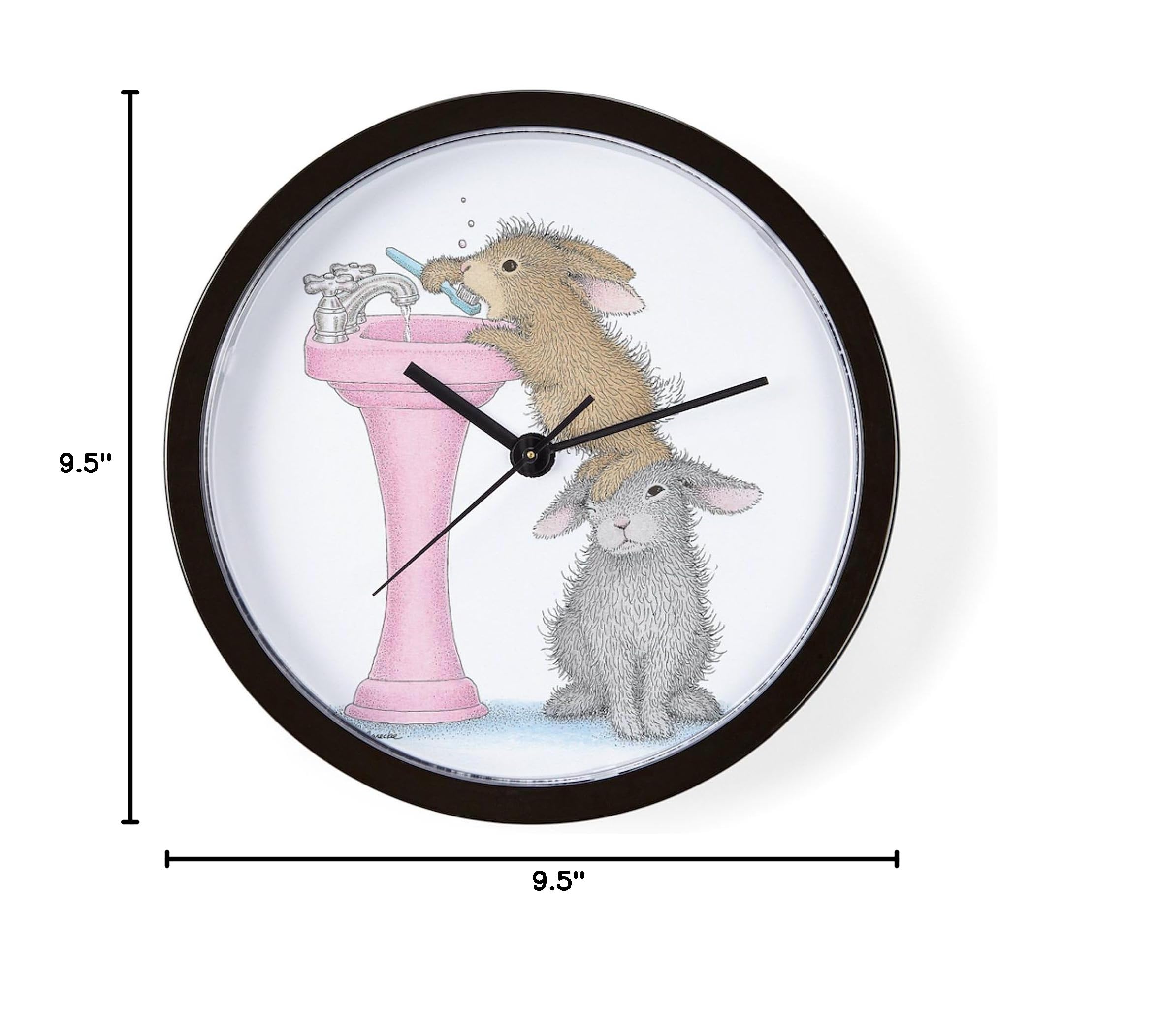 Bunny Lift 10 Inch Wall Clock - Decorative Home & Office Wall Clock for Living Room, Kitchen, Bedroom - Perfect for Easter Decor, Farmhouse Style & Gift Giving