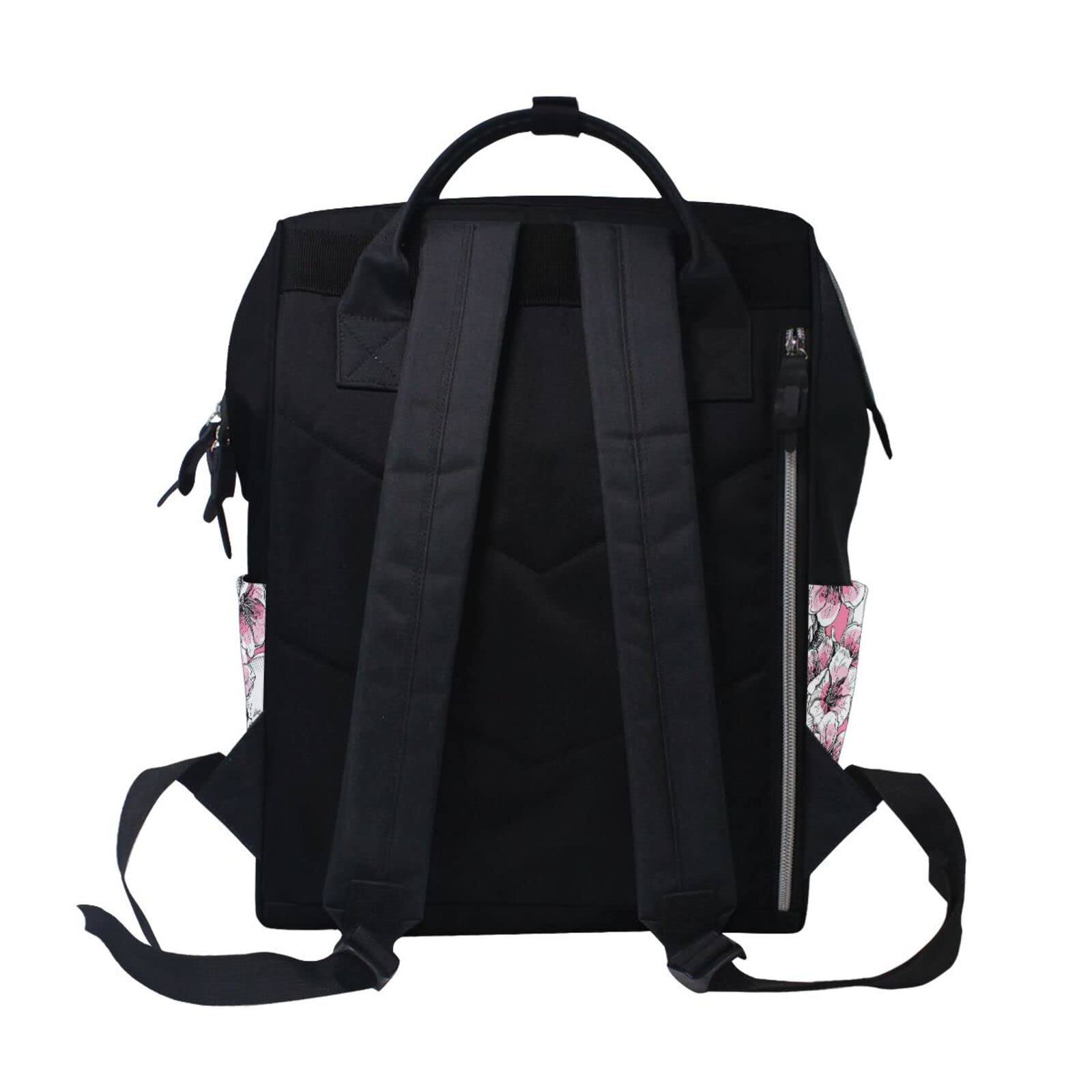 **MCHIVER Personalized Diaper Backpack with Skull & Flowers - Custom Name Mommy Baby Bag, Large Nappy Changing Travel Backpack for Nursing, Daycare & Family Outings**
