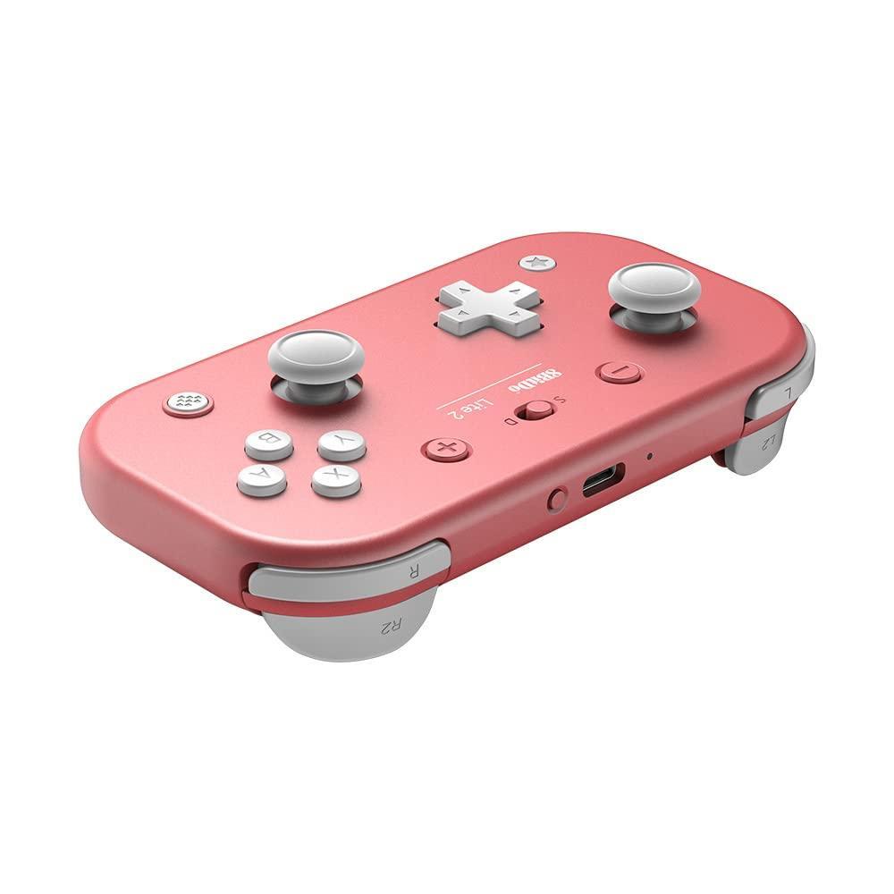 8BitDo Lite 2 Wireless Bluetooth Game Controller for Nintendo Switch/PC/Android/iOS - Pink Edition | Portable Gaming Pad for Travel, Commuting & Home Entertainment
