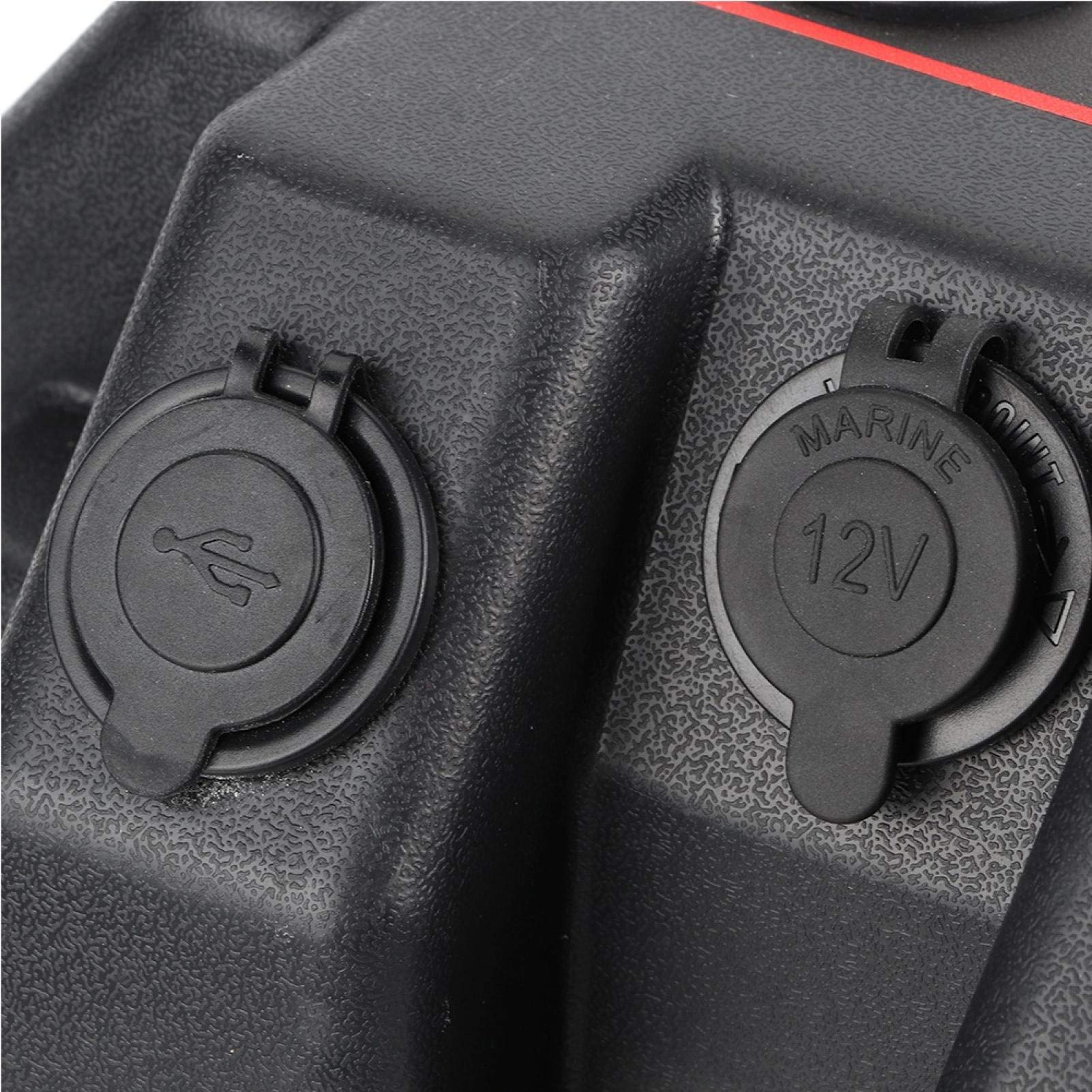Minnkota Trolling Motor Power Center Station Battery Box with USB & 12V Port - Waterproof Marine Battery Case for Boat, Kayak, and Fishing Accessories - Durable Plastic Design for Outdoor Use