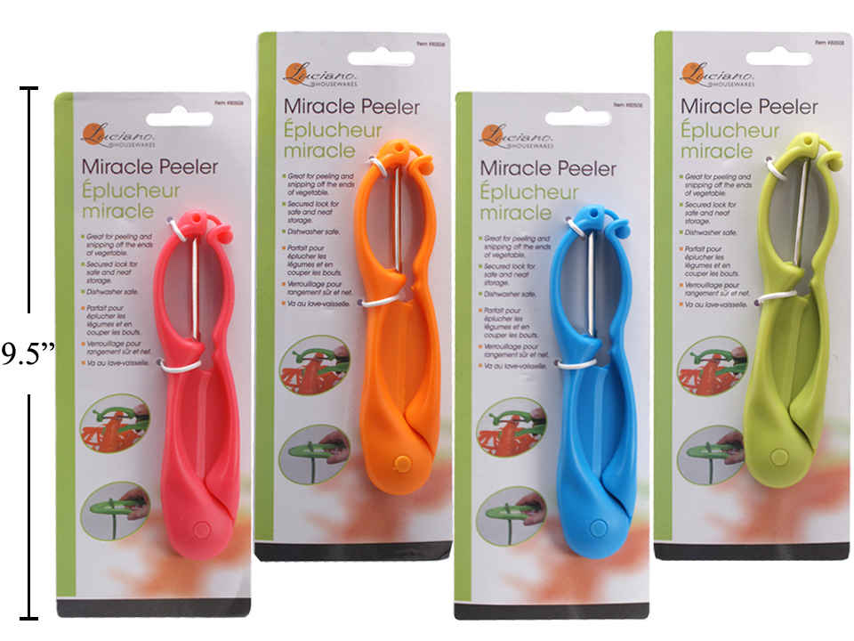LUCIANO GOURMET Miracle Peeler 80508 - Premium Vegetable & Fruit Peeler for Effortless Peeling - Perfect for Kitchen, Camping & Food Prep