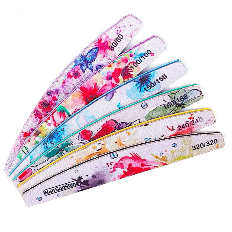 6-Piece Flower Design Nail File Set - Professional Manicure & Pedicure Tools for Home and Salon Use