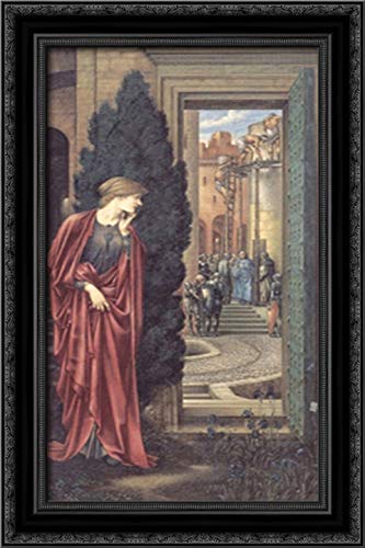 Edward Burne-Jones The Tower of Brass 16x24 Inch Black Ornate Wood Framed Canvas Art Print - Gothic Home Decor for Living Room, Bedroom & Office