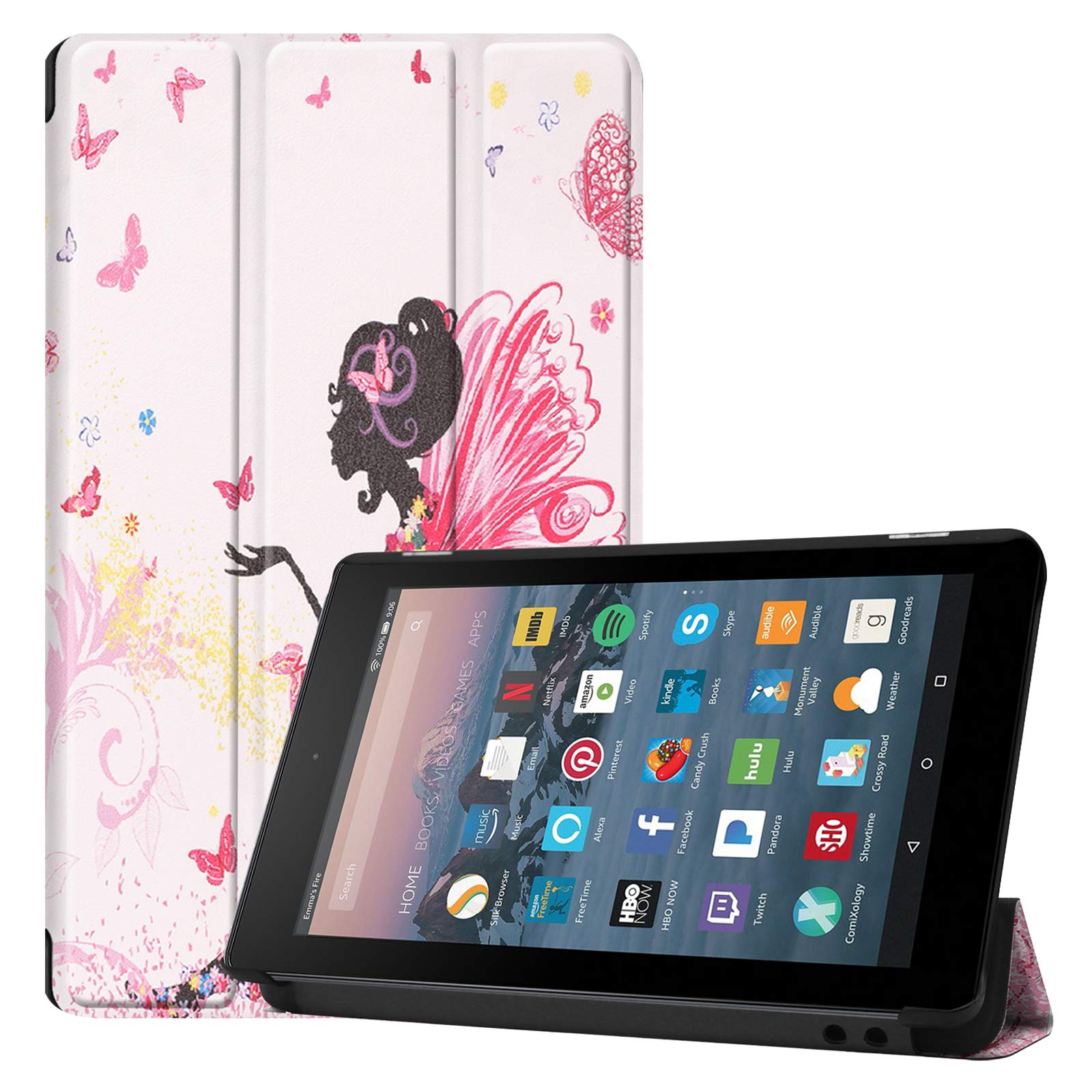 Premium Smart Cover Case for Amazon Kindle Fire 7 (2019, 7.0 Inch) - Auto Sleep/Wake & Adjustable Stand - Perfect for Reading, Travel, and Home Use