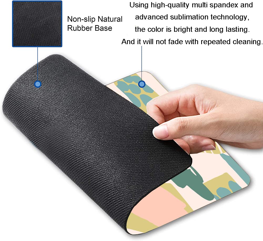 Modern Abstract Artistic Mouse Pad - Boho Style Non-Slip Rubber Base Square Mousepad for Office & Laptop - Waterproof Computer Mouse Mat for Gaming, Work & Home Use