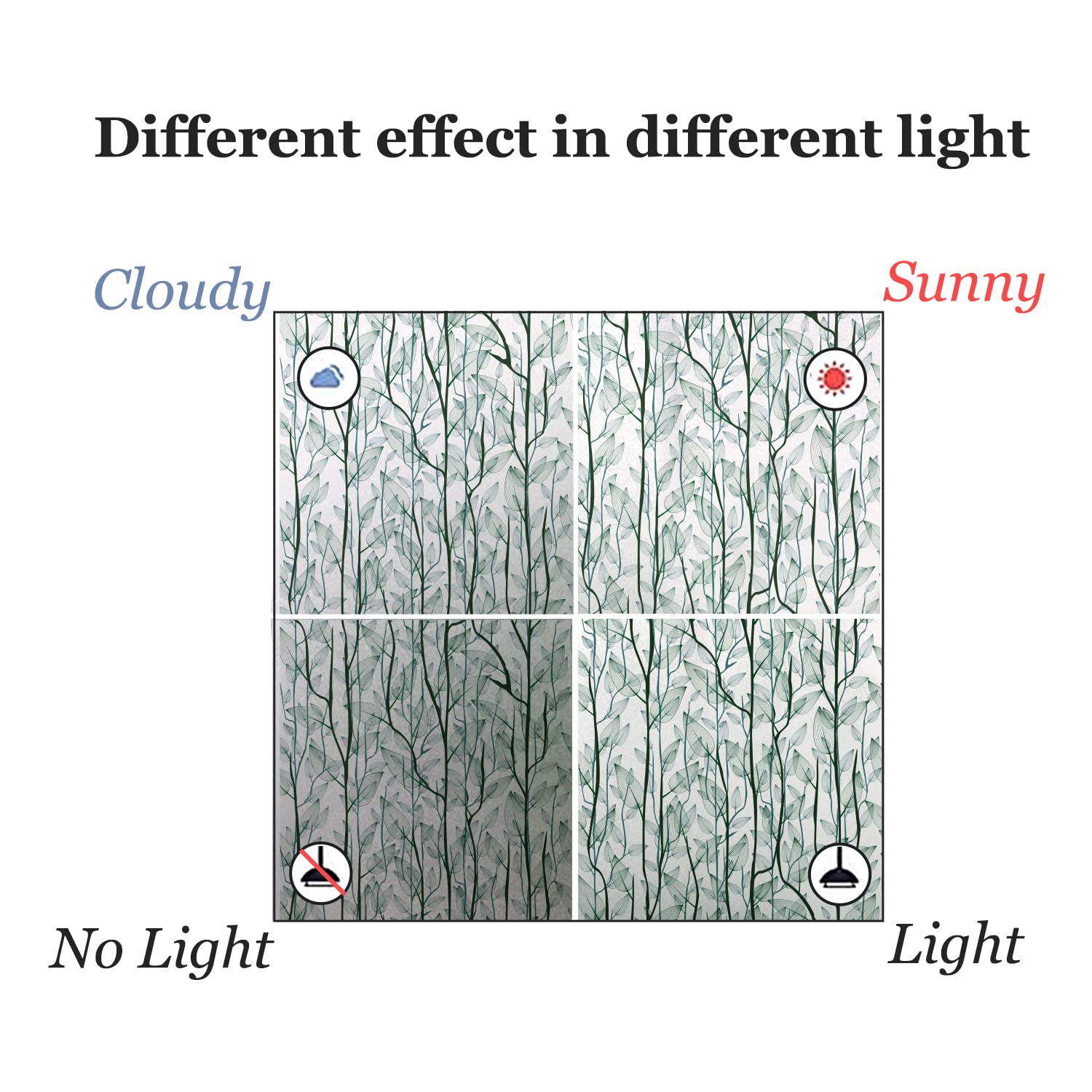 DKtie Static Cling Window Privacy Film - No Glue Frosted Window Cover for Home, Bathroom, Bedroom & Nursery (44.5x200cm) - Perfect for Privacy, Sun Protection & Home Decor